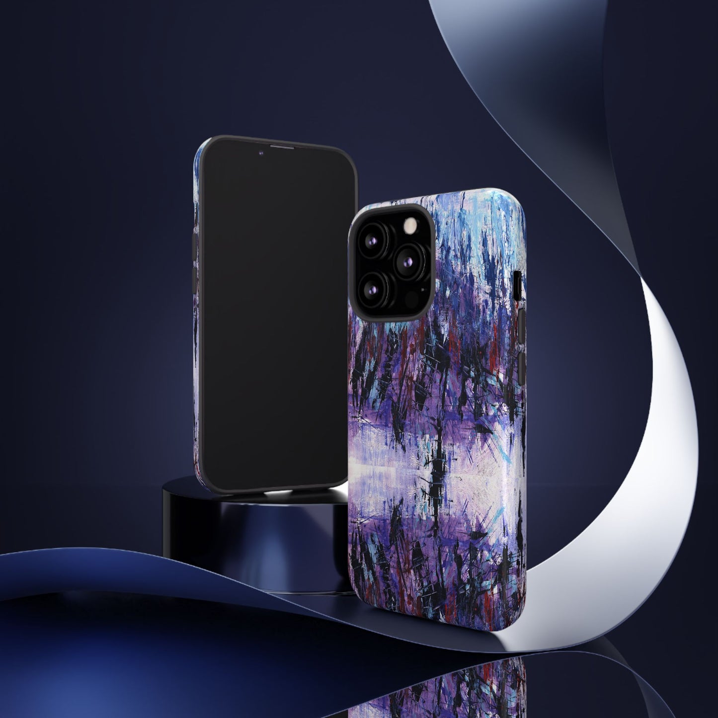Abstract Purple Phone Case, Stylish & Protective Cover for Art Lovers- White Spring Image