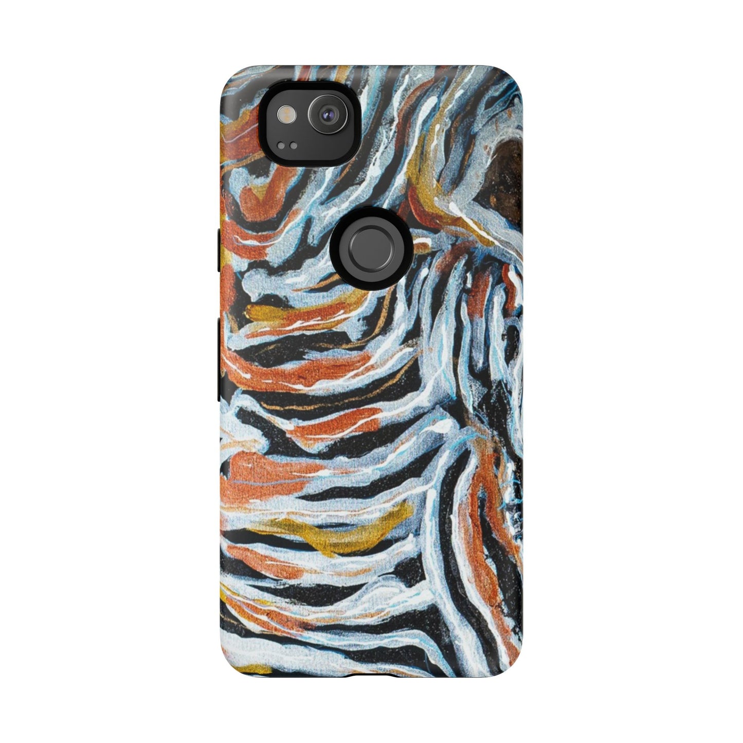 Artistic Tough Phone Case - Twin Zebras Image - Abstract Zebra Design