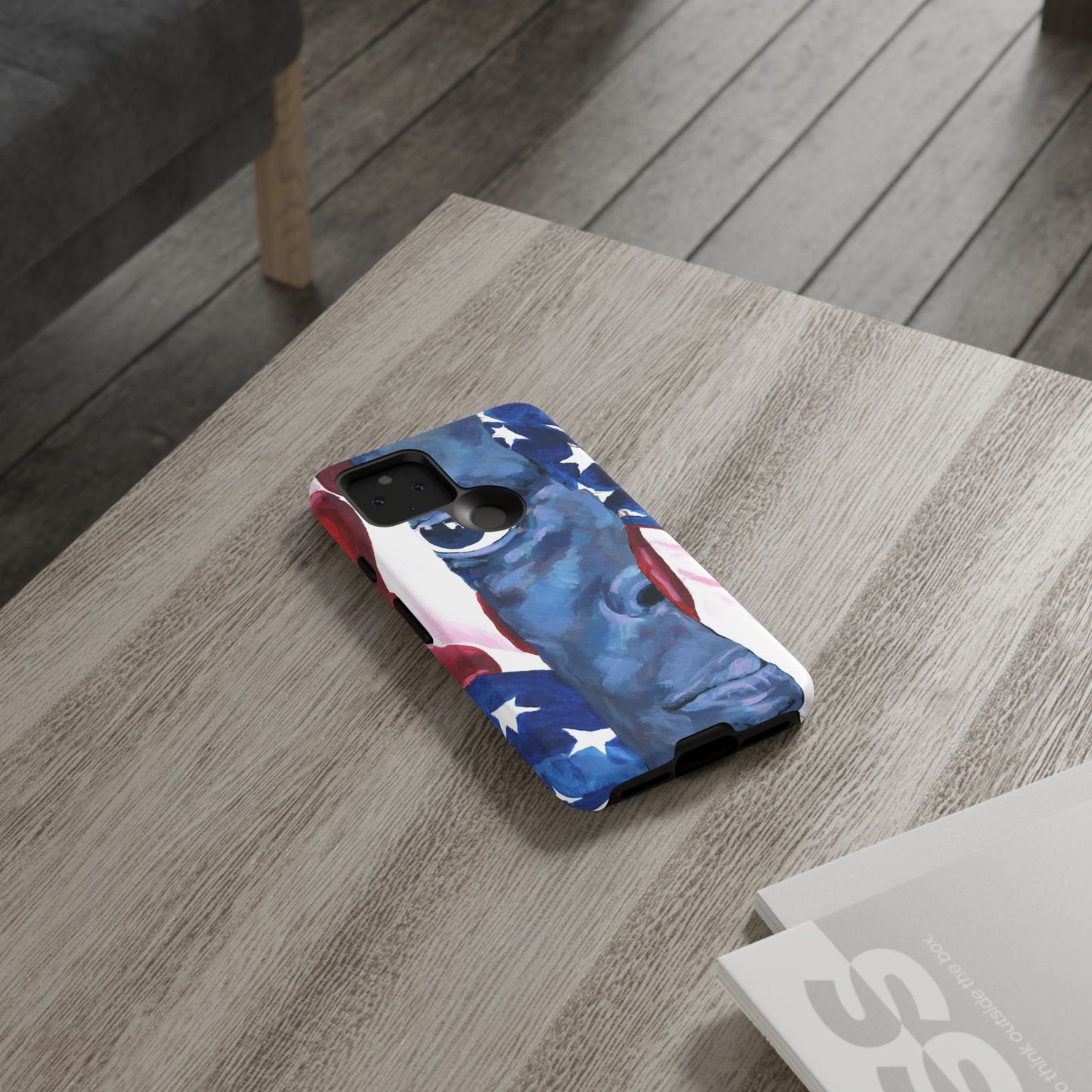 Patriotic Tough Phone Case with American Flag Design- I See You Image