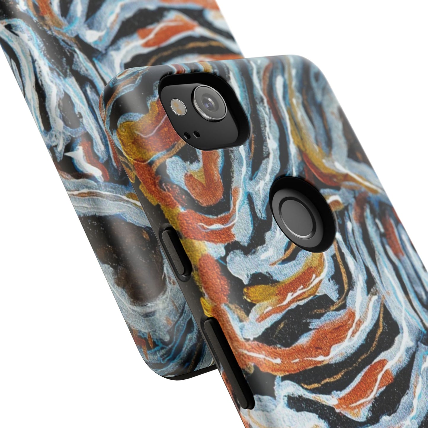 Artistic Tough Phone Case - Twin Zebras Image - Abstract Zebra Design
