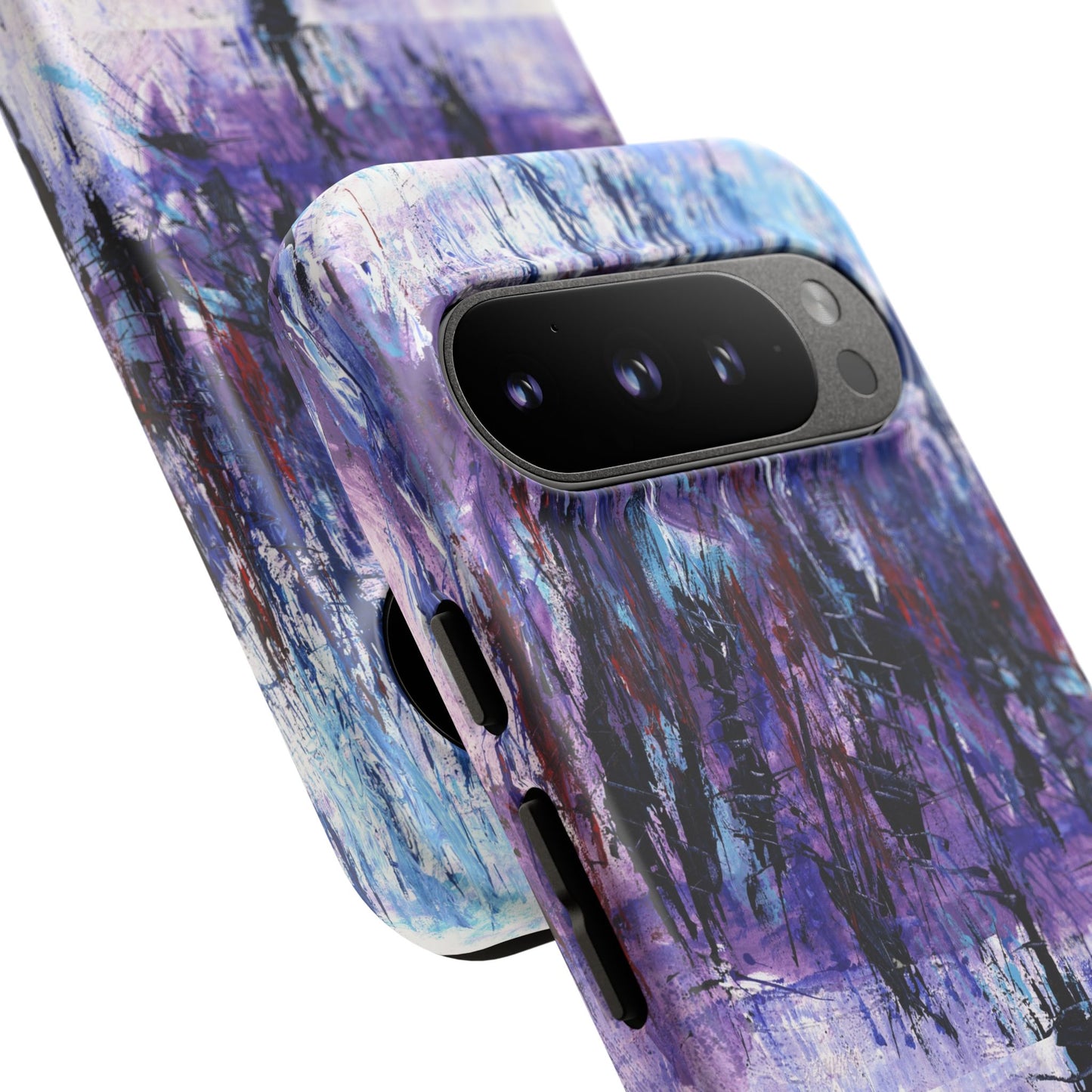 Abstract Purple Phone Case, Stylish & Protective Cover for Art Lovers- White Spring Image