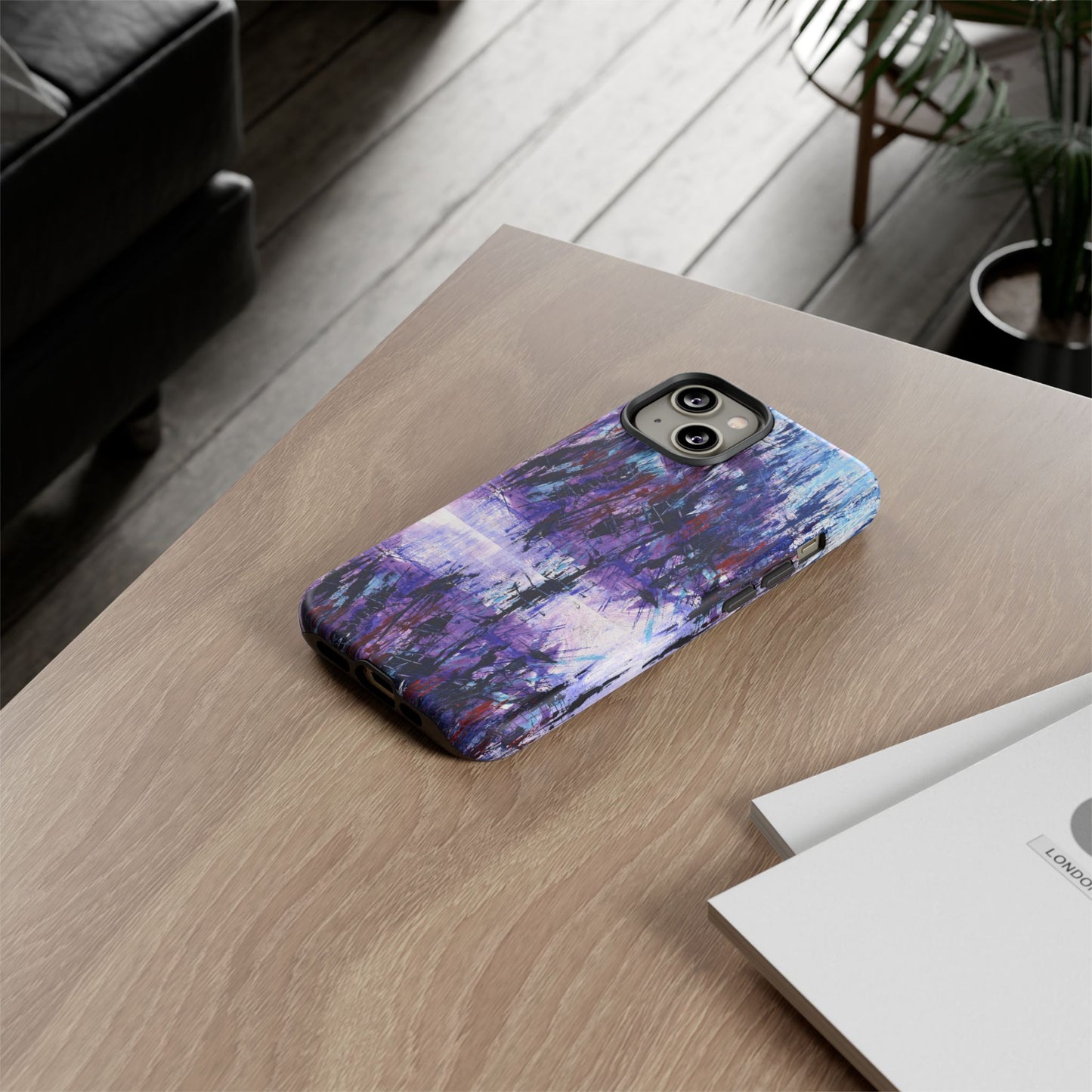 Abstract Purple Phone Case, Stylish & Protective Cover for Art Lovers- White Spring Image