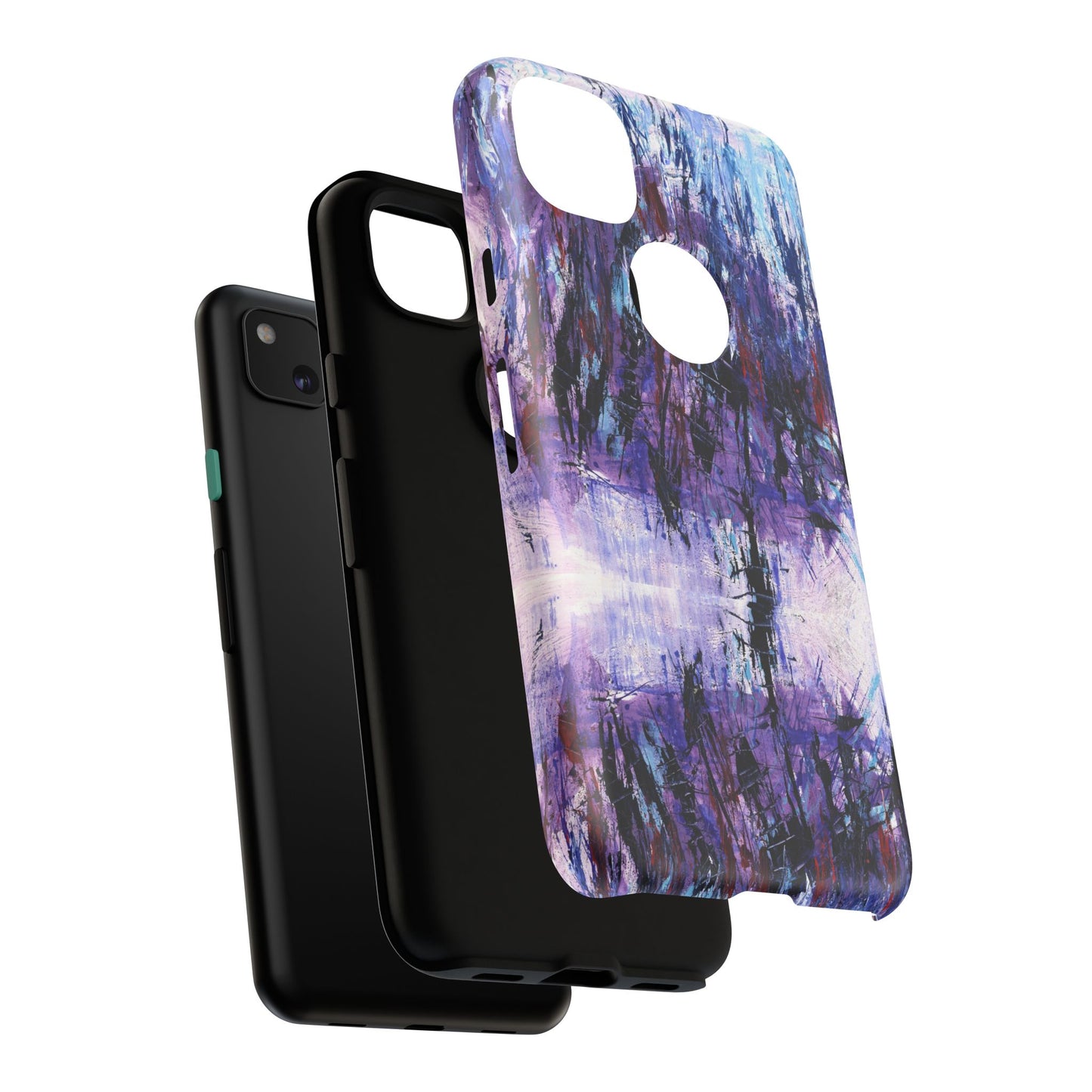 Abstract Purple Phone Case, Stylish & Protective Cover for Art Lovers- White Spring Image