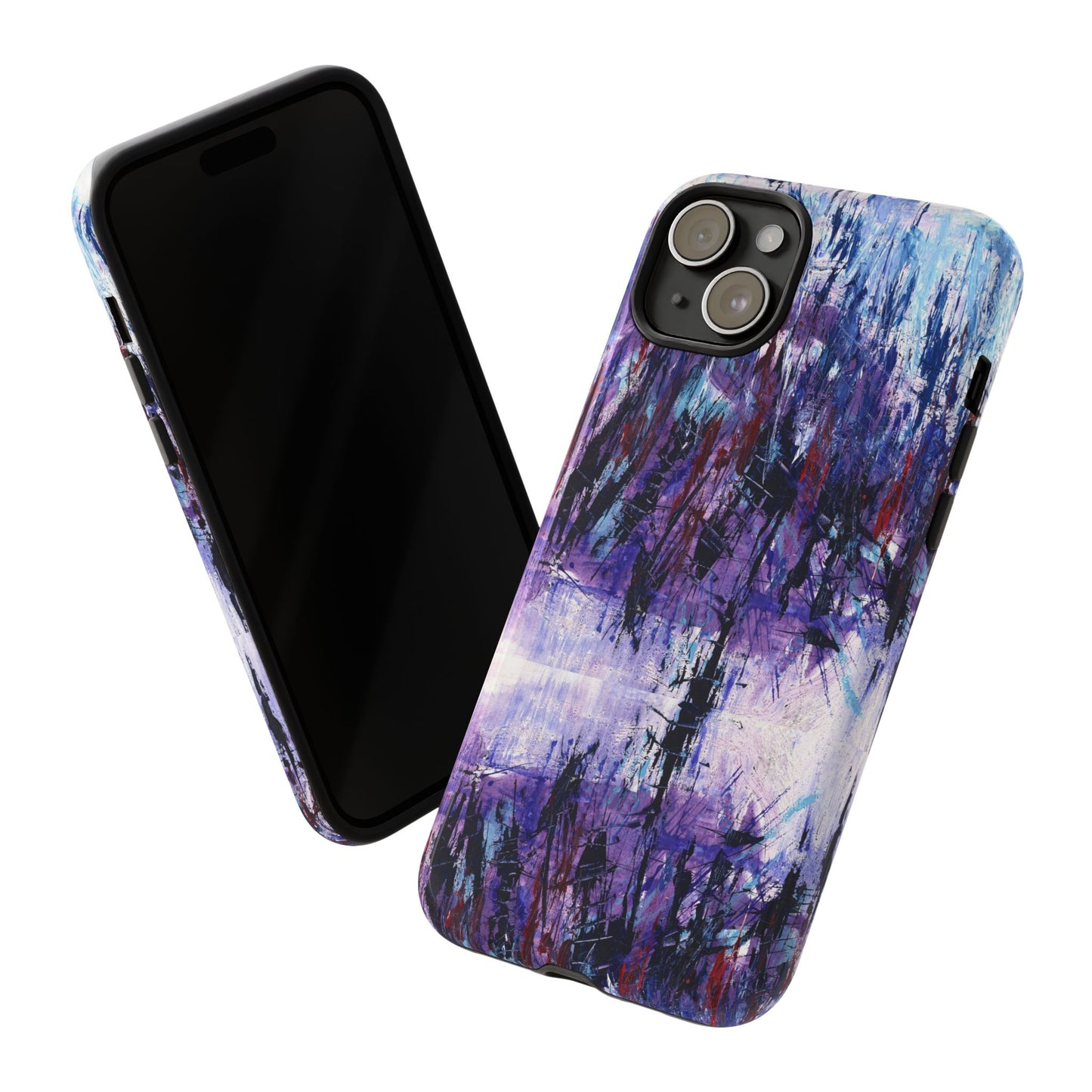 Abstract Purple Phone Case, Stylish & Protective Cover for Art Lovers- White Spring Image