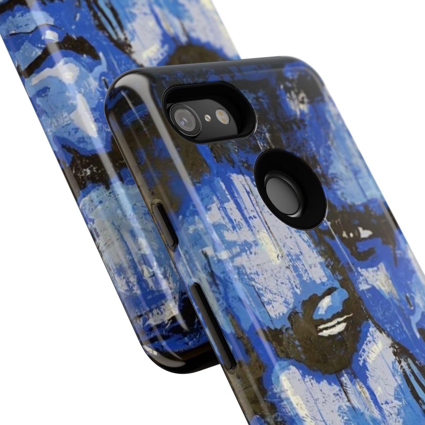Artistic Phone Case - Tough Cases with Bold Blue Portraits -The Lovers Image