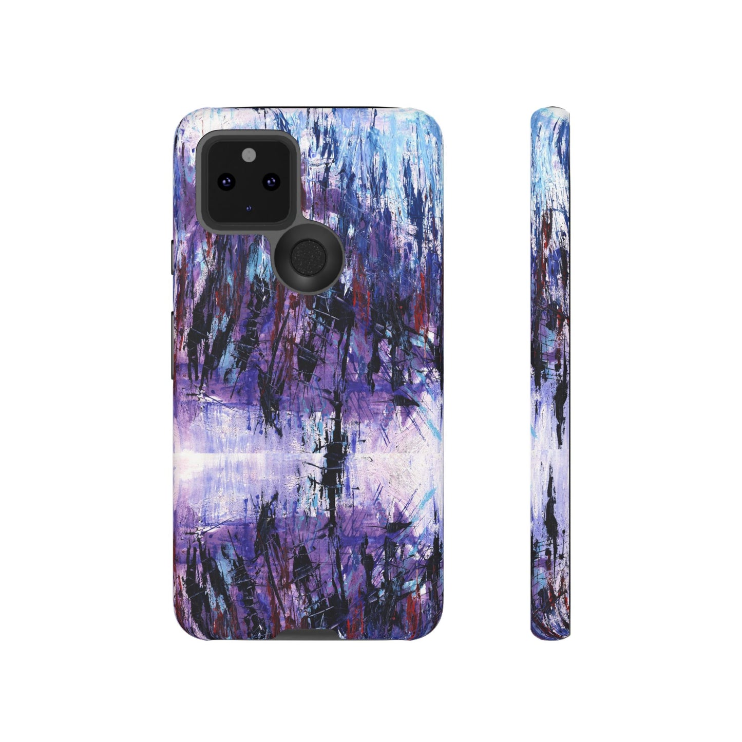 Abstract Purple Phone Case, Stylish & Protective Cover for Art Lovers- White Spring Image