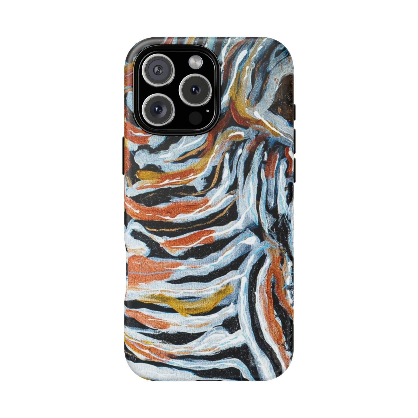 Artistic Tough Phone Case - Twin Zebras Image - Abstract Zebra Design