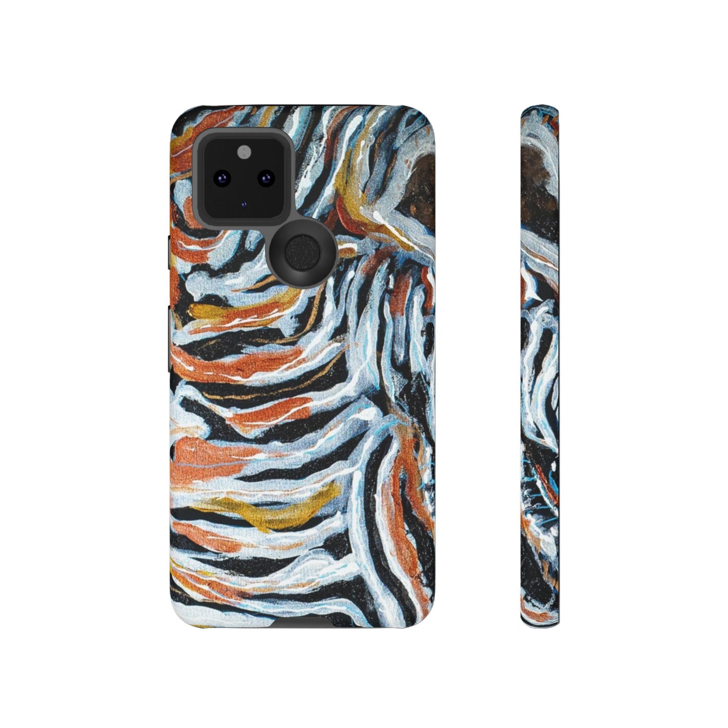 Artistic Tough Phone Case - Twin Zebras Image - Abstract Zebra Design