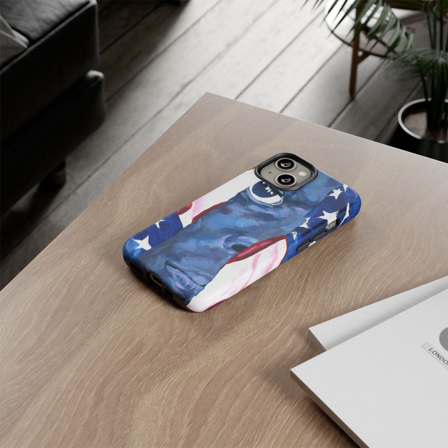 Patriotic Tough Phone Case with American Flag Design- I See You Image