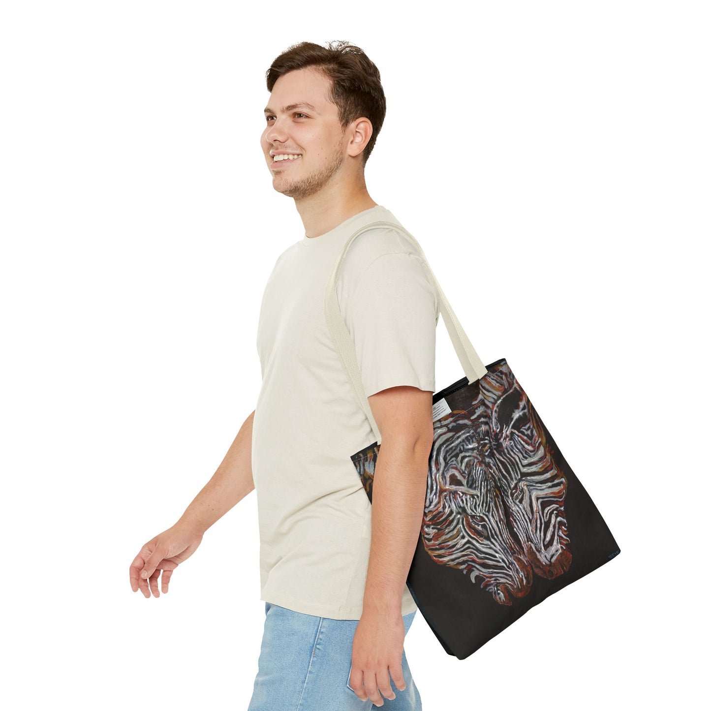 Twin Zebras Image- Tote Bag