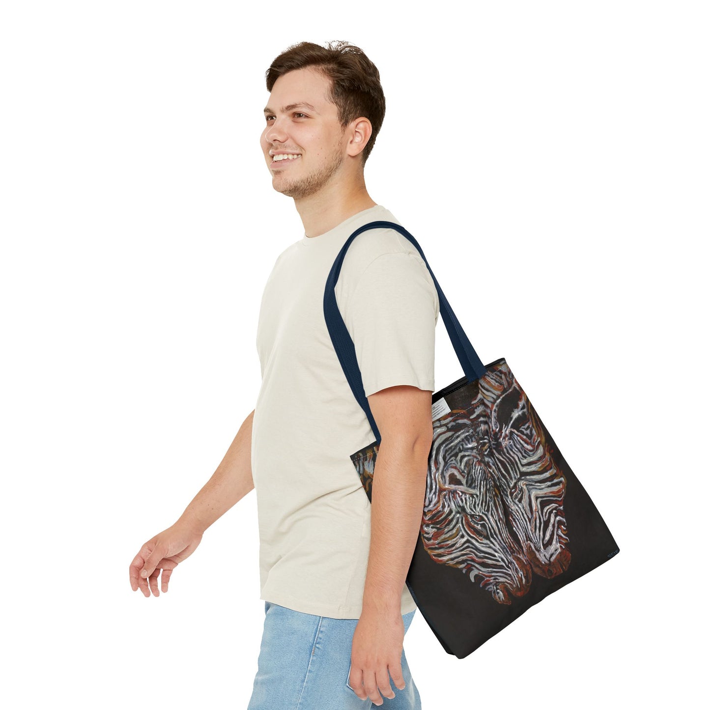 Twin Zebras Image- Tote Bag