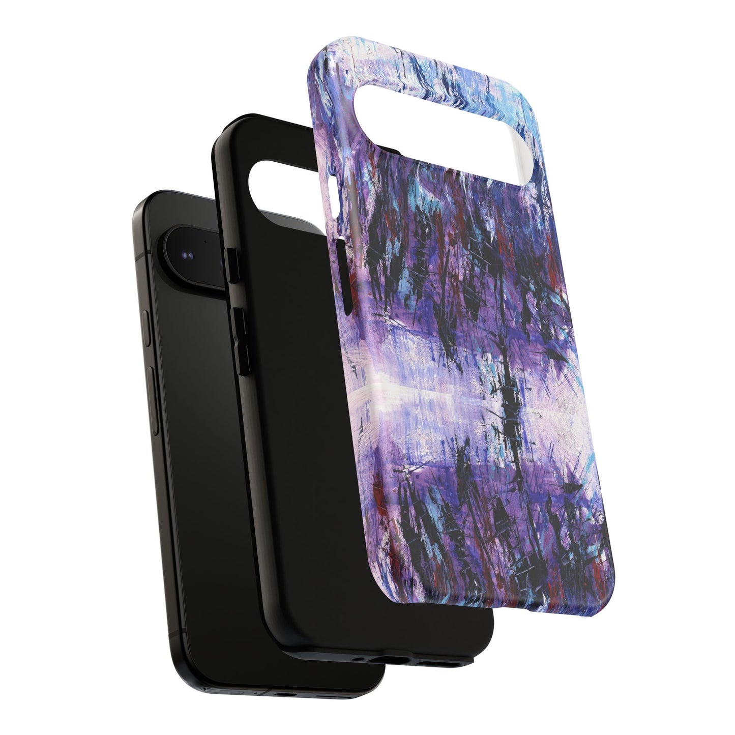Abstract Purple Phone Case, Stylish & Protective Cover for Art Lovers- White Spring Image