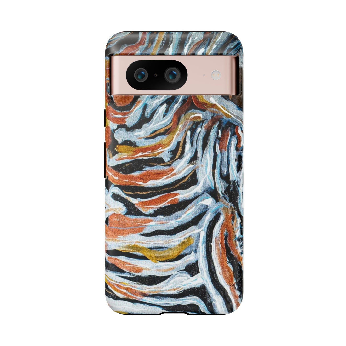 Artistic Tough Phone Case - Twin Zebras Image - Abstract Zebra Design