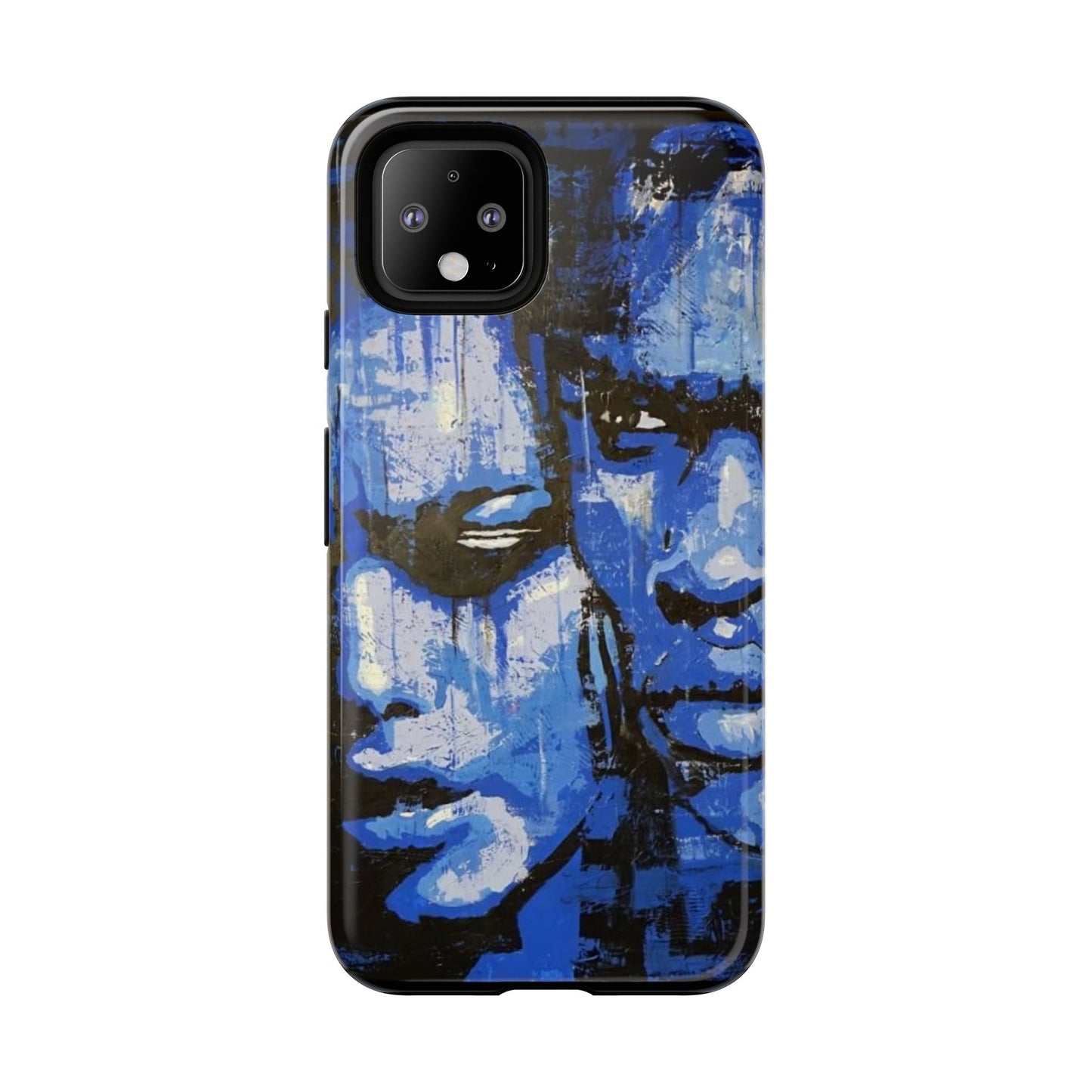 Artistic Phone Case - Tough Cases with Bold Blue Portraits -The Lovers Image