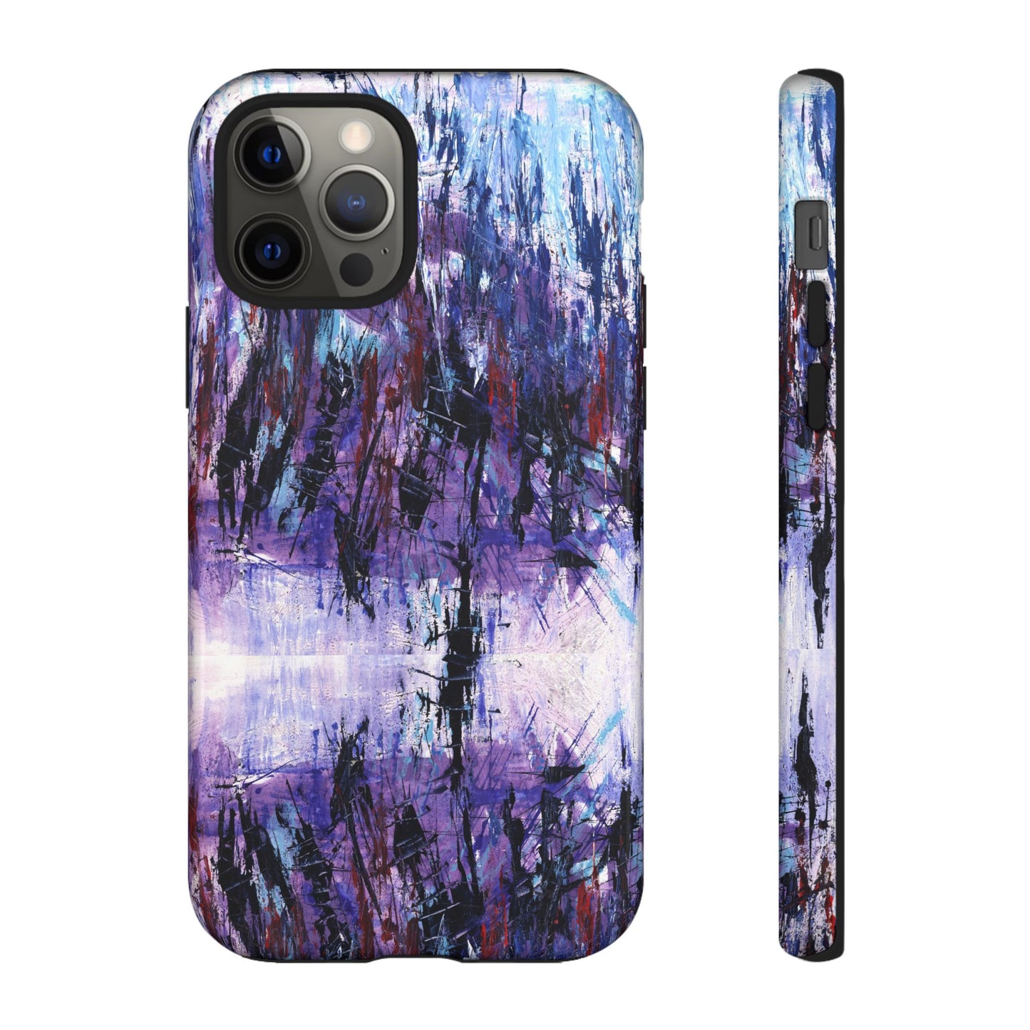 Abstract Purple Phone Case, Stylish & Protective Cover for Art Lovers- White Spring Image