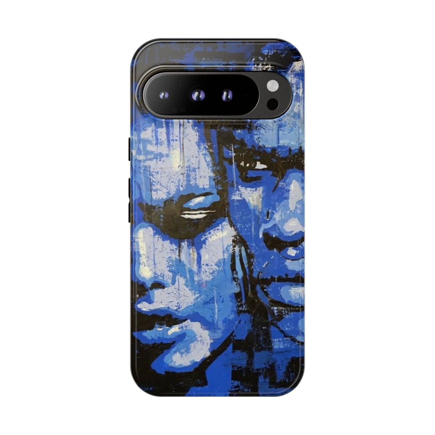 Artistic Phone Case - Tough Cases with Bold Blue Portraits -The Lovers Image