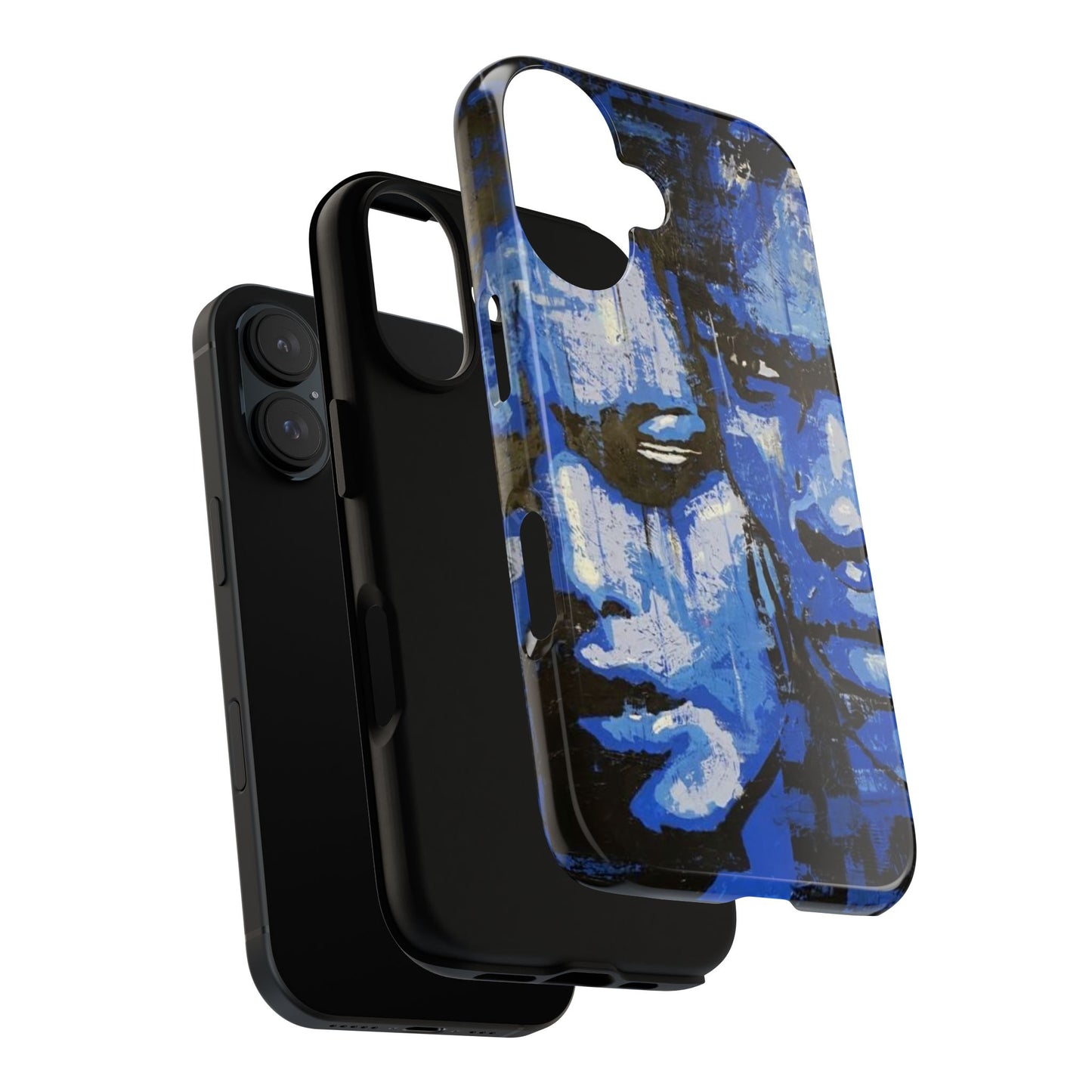 Artistic Phone Case - Tough Cases with Bold Blue Portraits -The Lovers Image