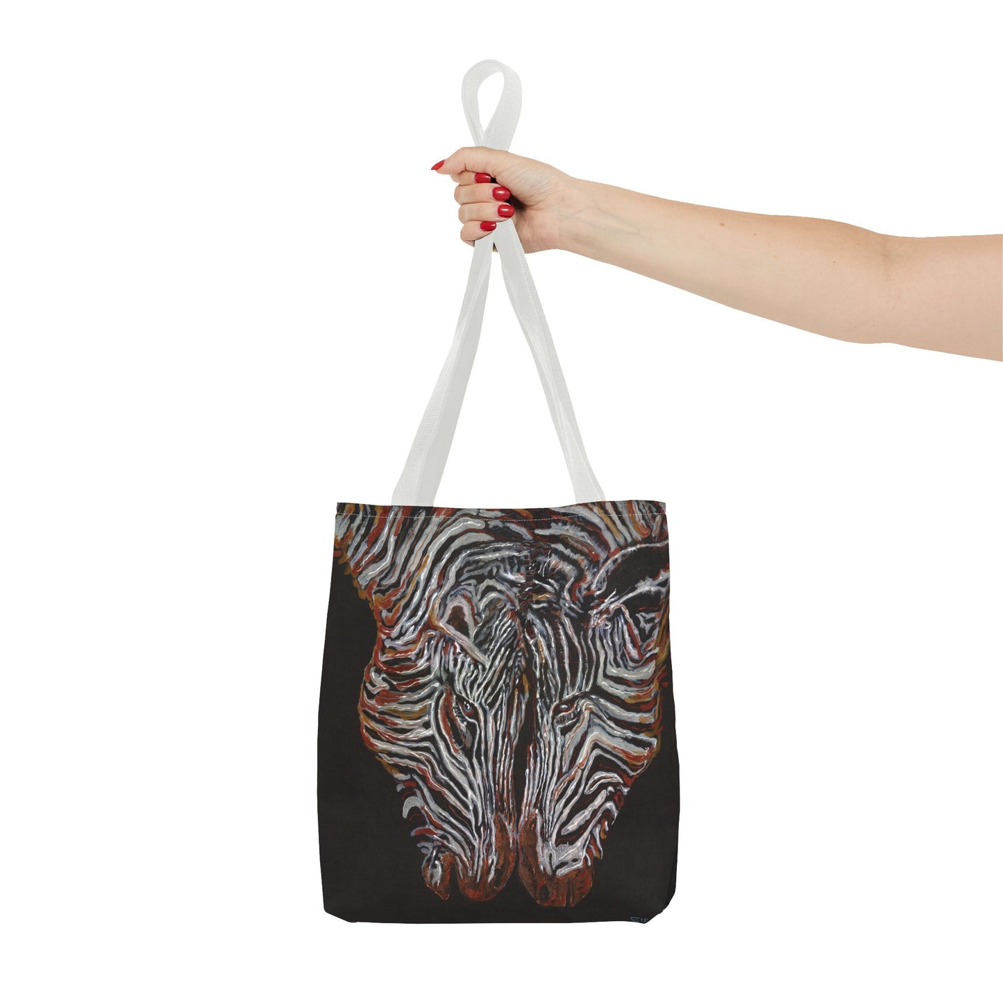 Twin Zebras Image- Tote Bag