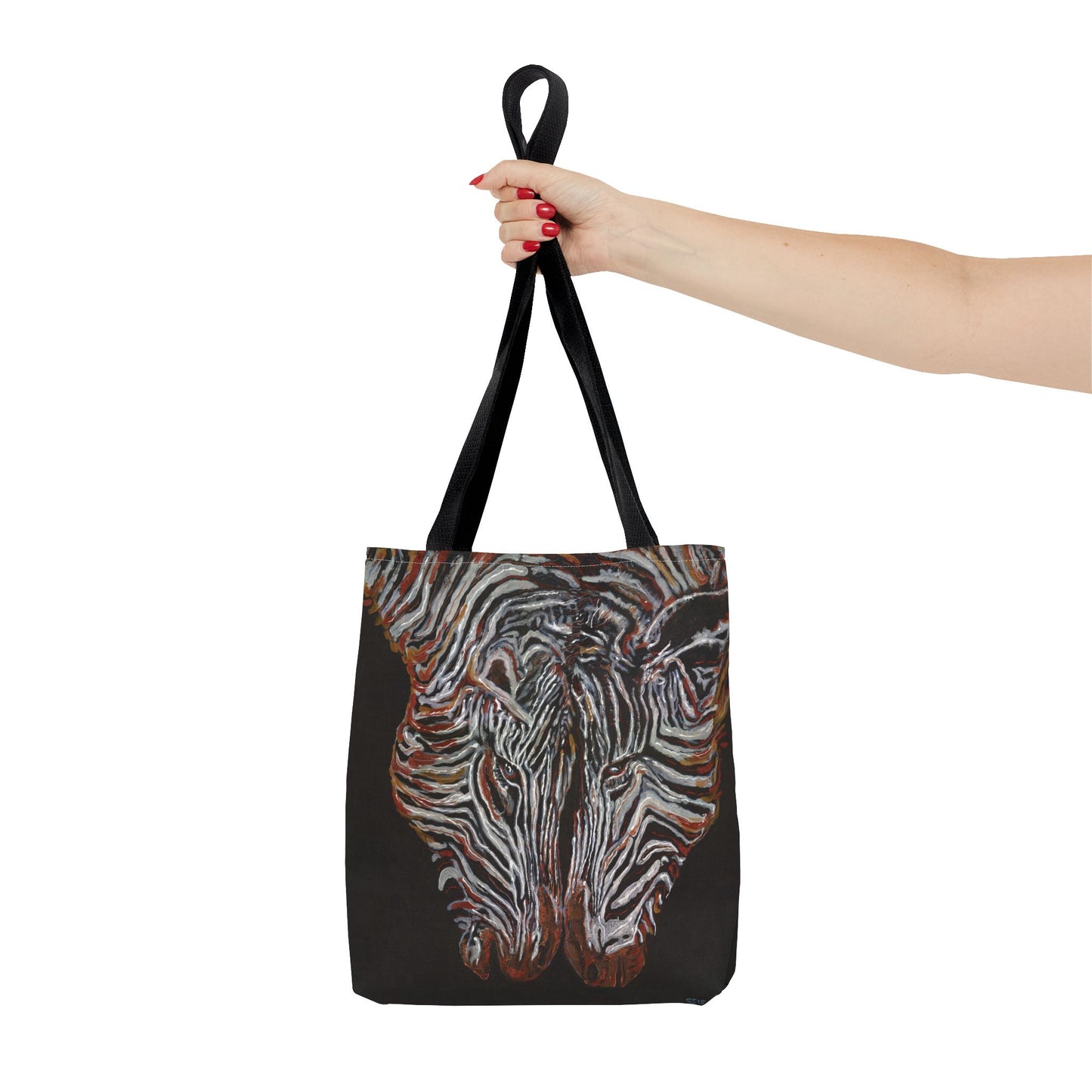 Twin Zebras Image- Tote Bag