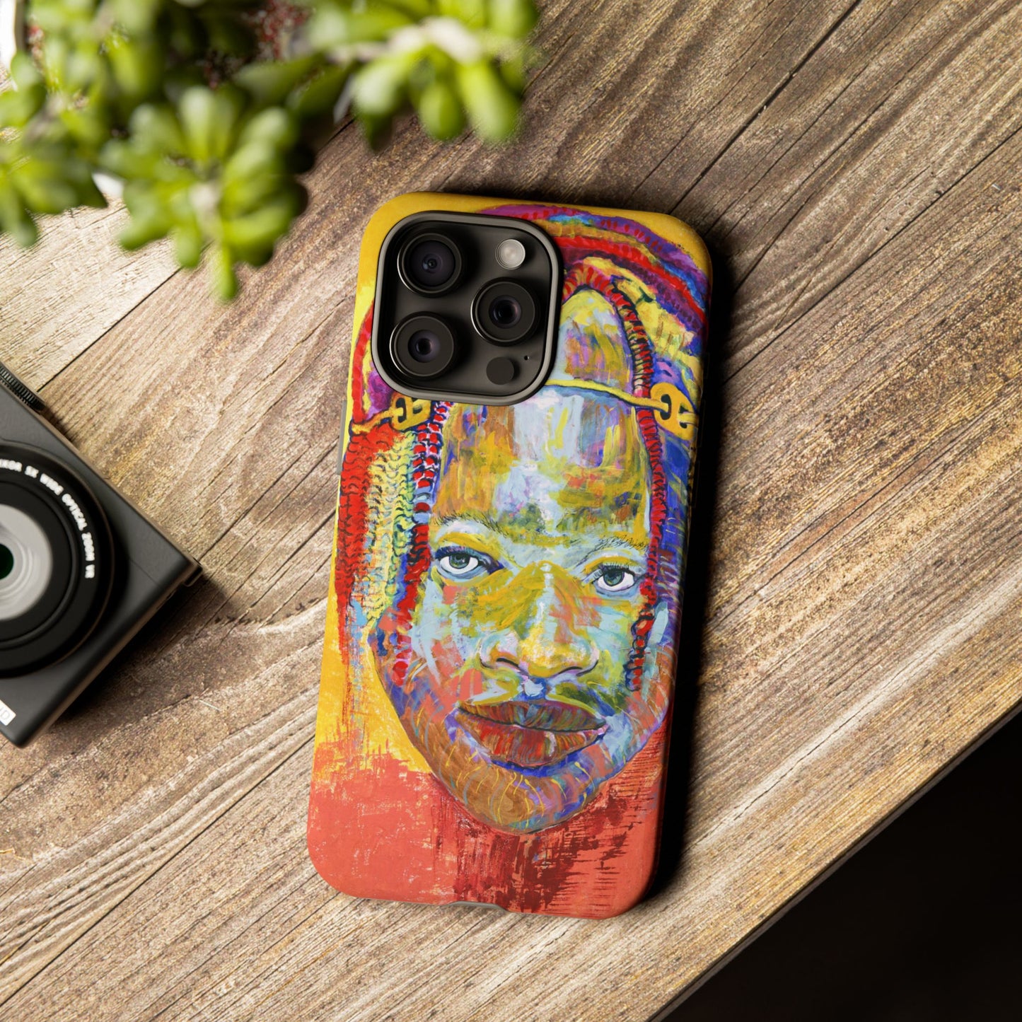 Vibrant Artistic Phone Case - Tough Cases for Creative Souls- African Youth Image