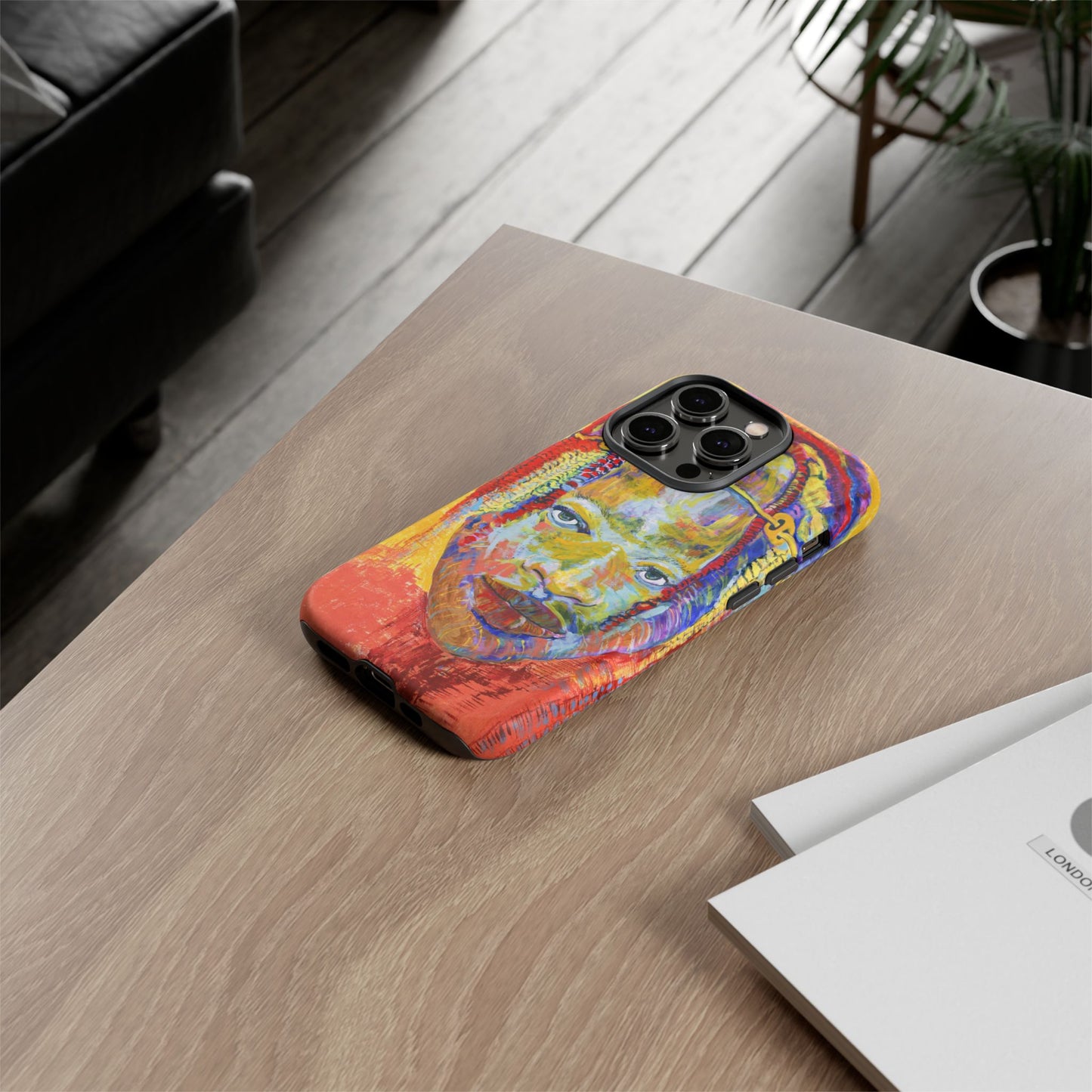 Vibrant Artistic Phone Case - Tough Cases for Creative Souls- African Youth Image