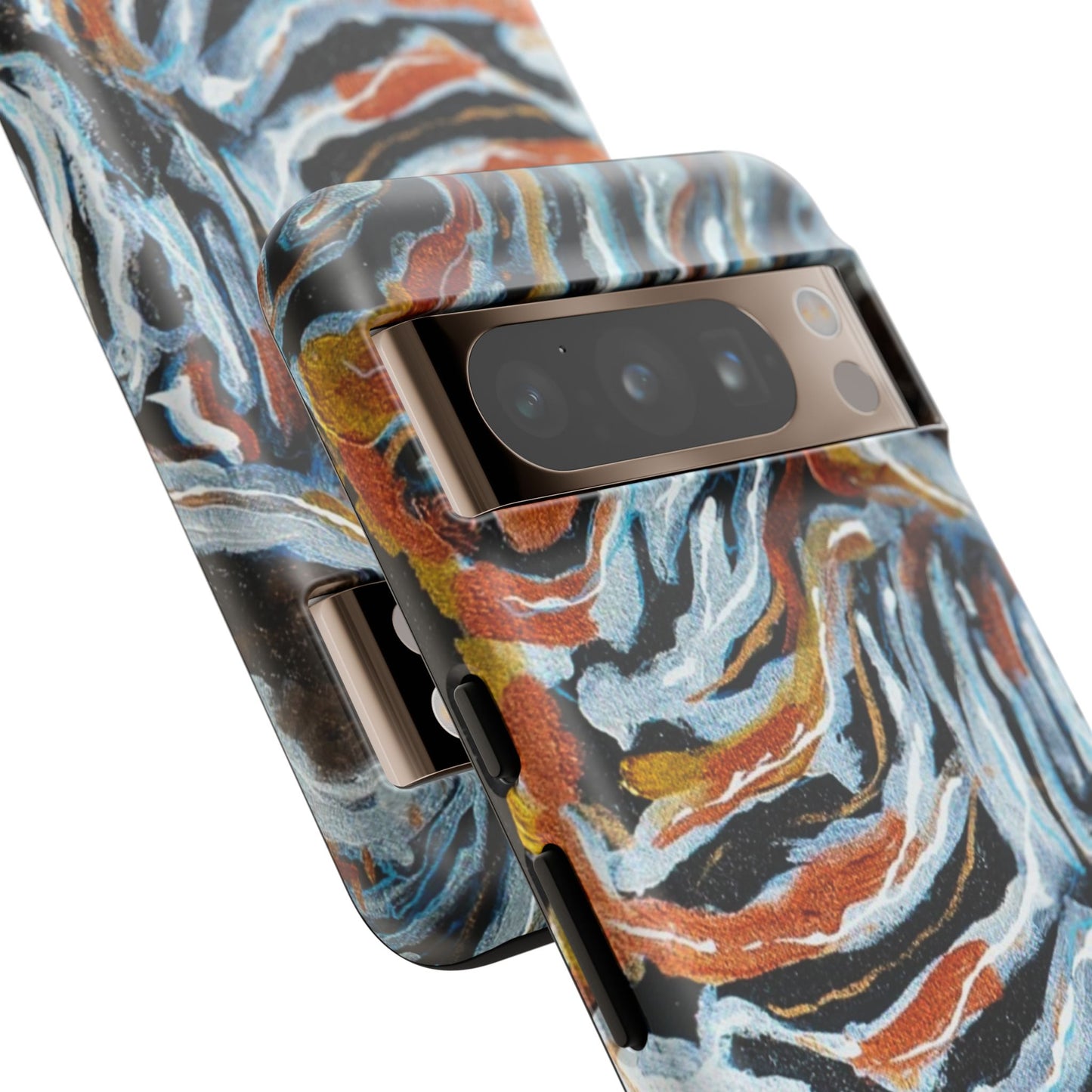 Artistic Tough Phone Case - Twin Zebras Image - Abstract Zebra Design