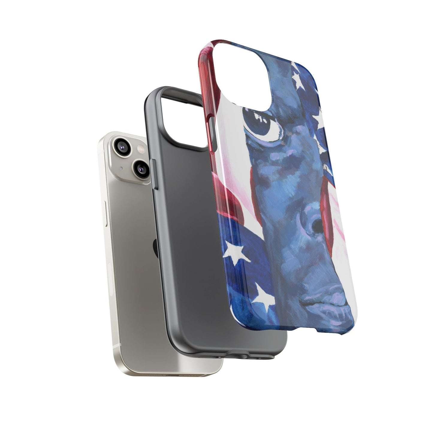 Patriotic Tough Phone Case with American Flag Design- I See You Image