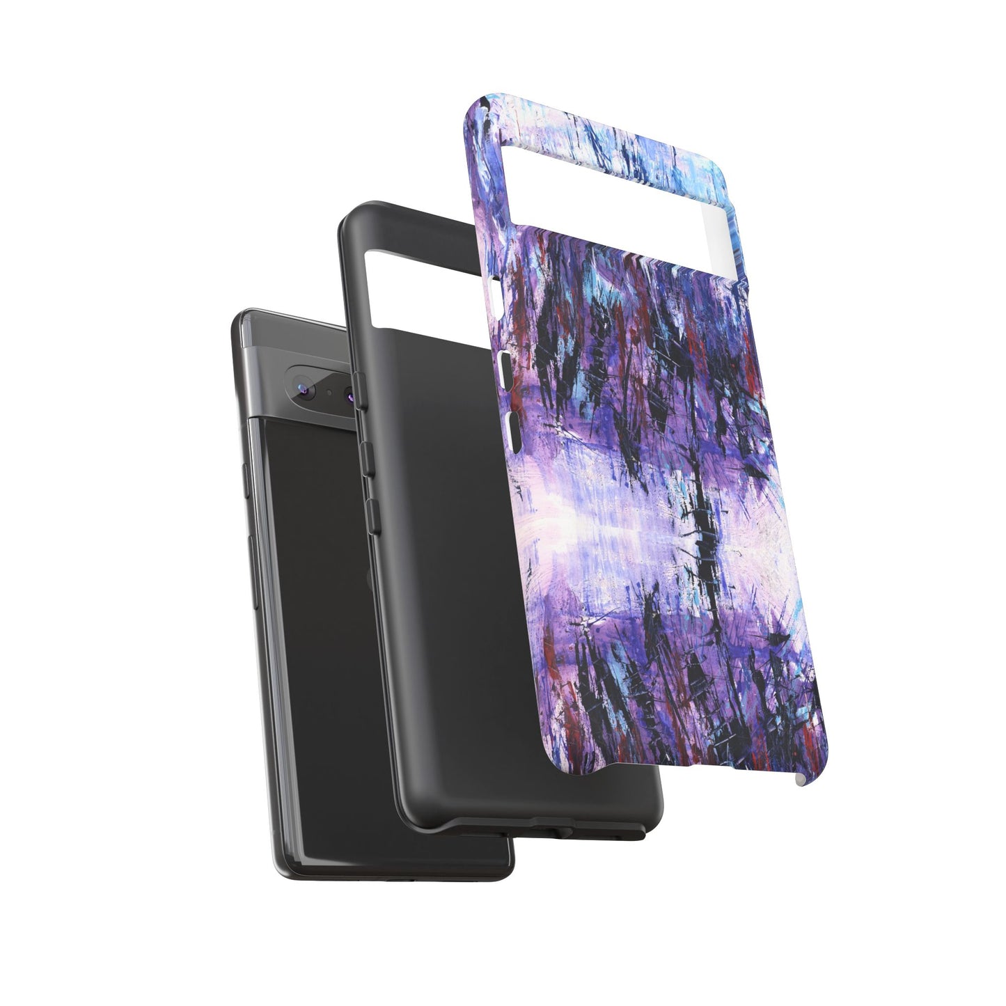 Abstract Purple Phone Case, Stylish & Protective Cover for Art Lovers- White Spring Image