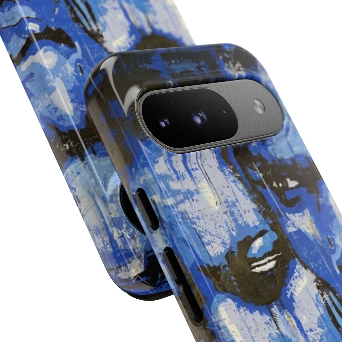Artistic Phone Case - Tough Cases with Bold Blue Portraits -The Lovers Image