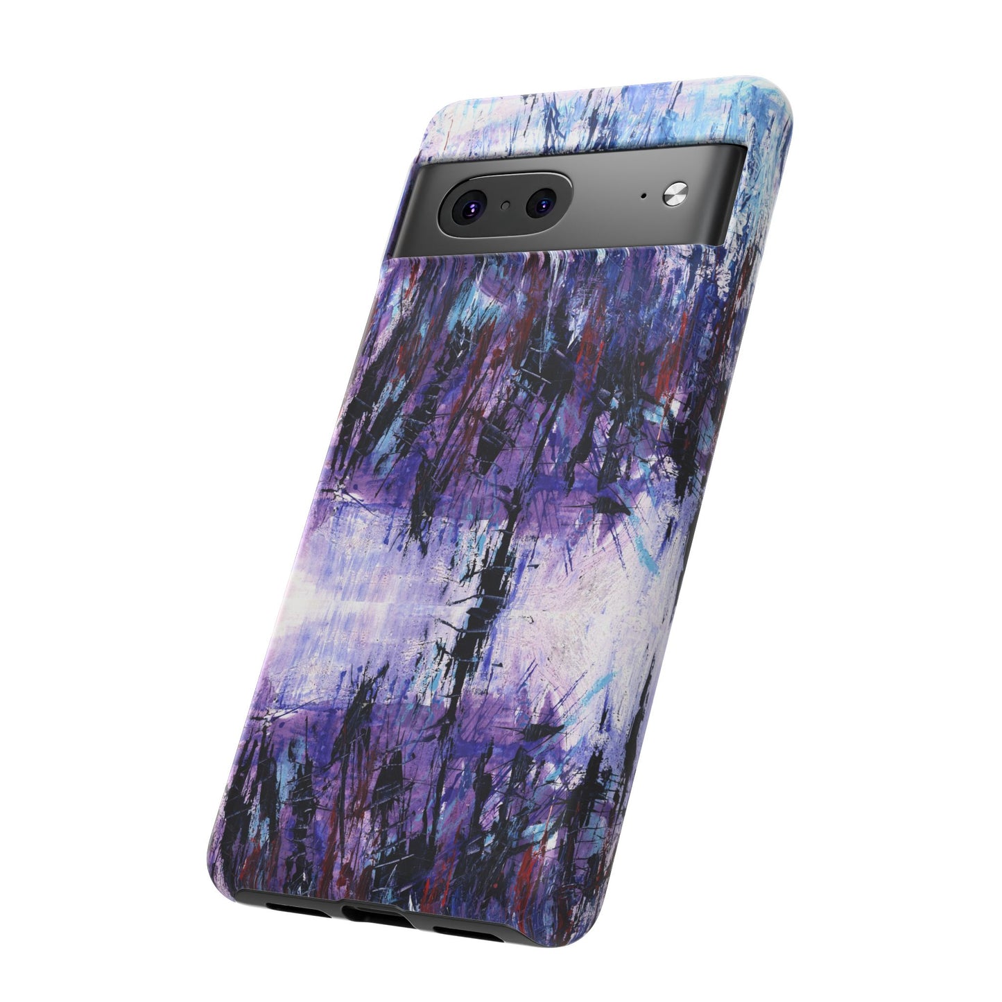 Abstract Purple Phone Case, Stylish & Protective Cover for Art Lovers- White Spring Image