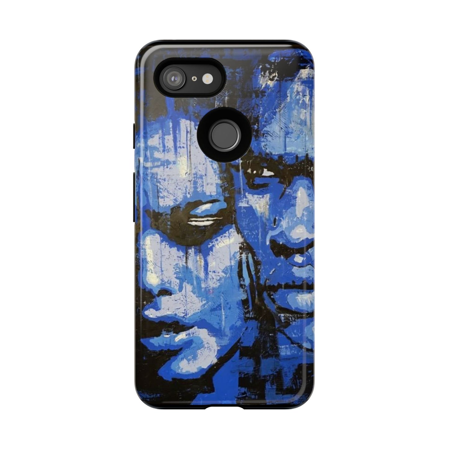 Artistic Phone Case - Tough Cases with Bold Blue Portraits -The Lovers Image