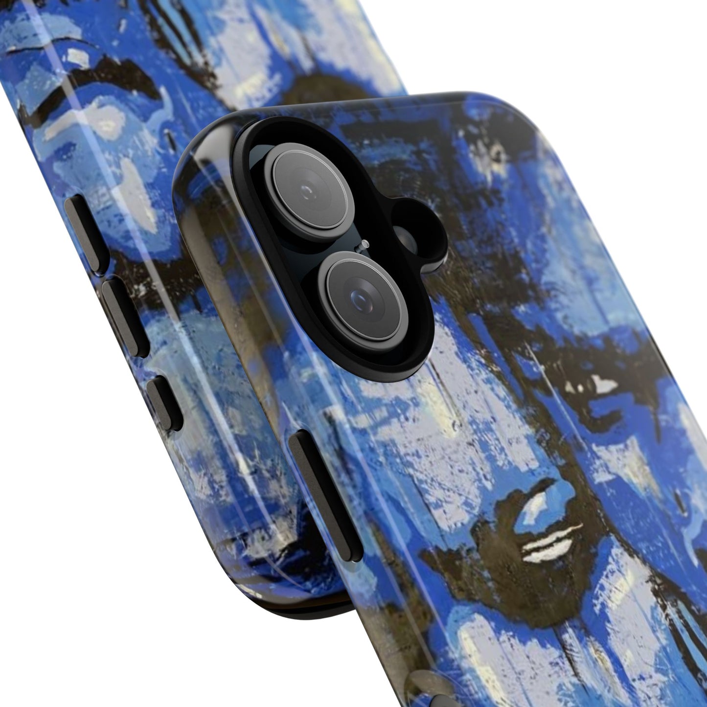 Artistic Phone Case - Tough Cases with Bold Blue Portraits -The Lovers Image