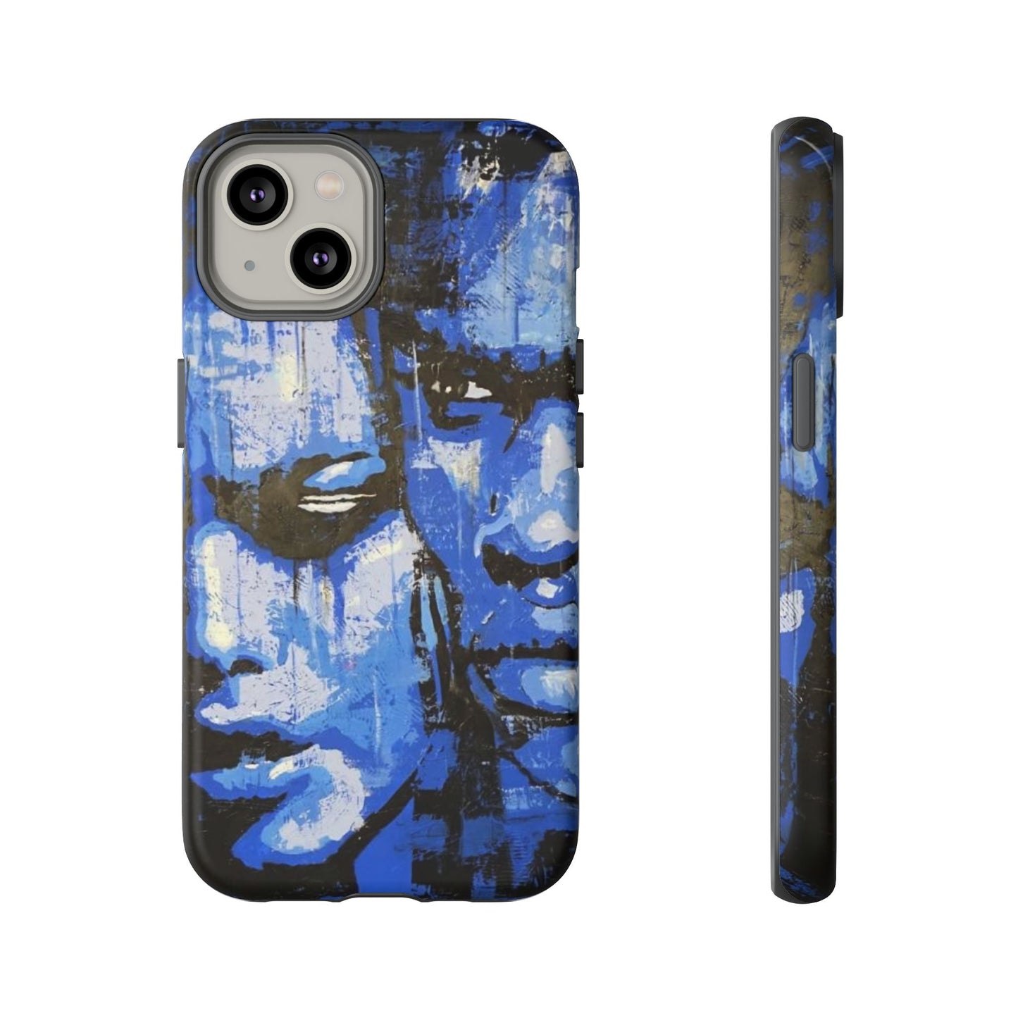Artistic Phone Case - Tough Cases with Bold Blue Portraits -The Lovers Image