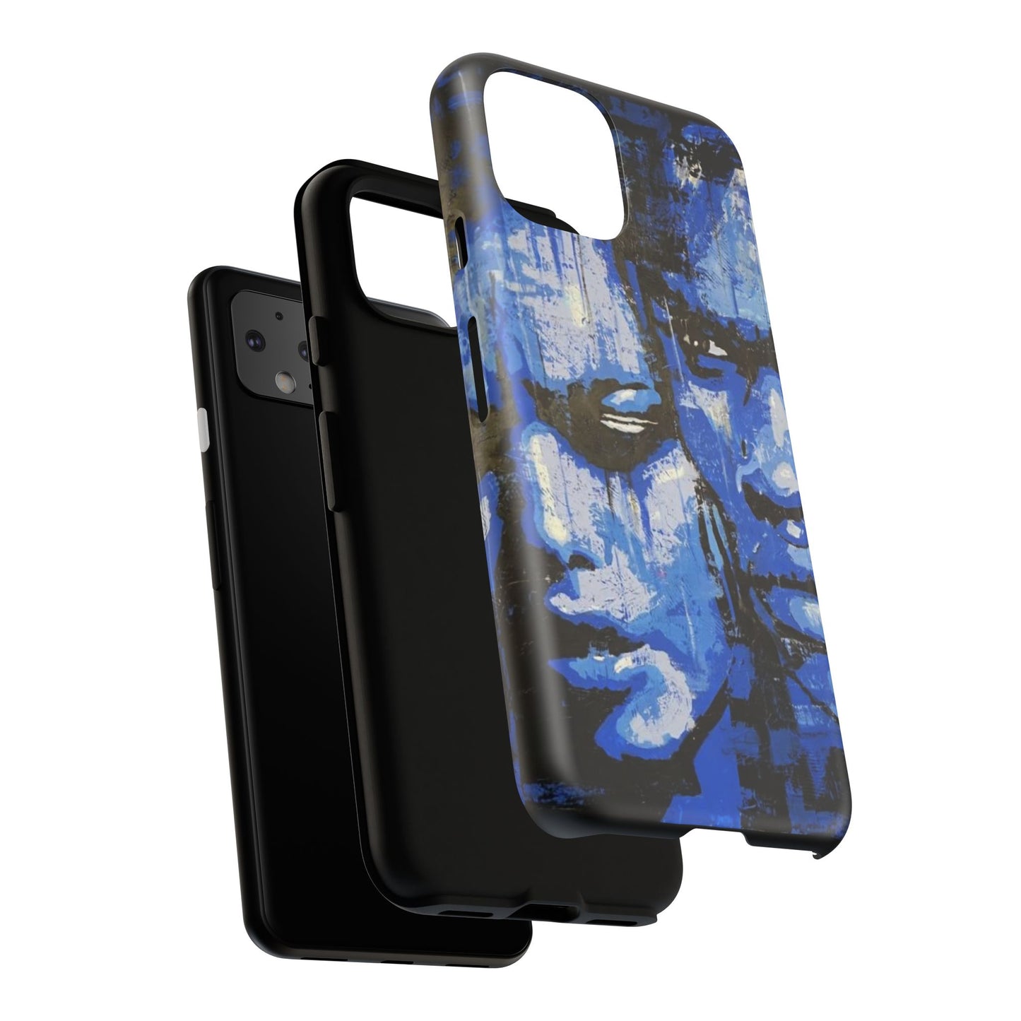 Artistic Phone Case - Tough Cases with Bold Blue Portraits -The Lovers Image