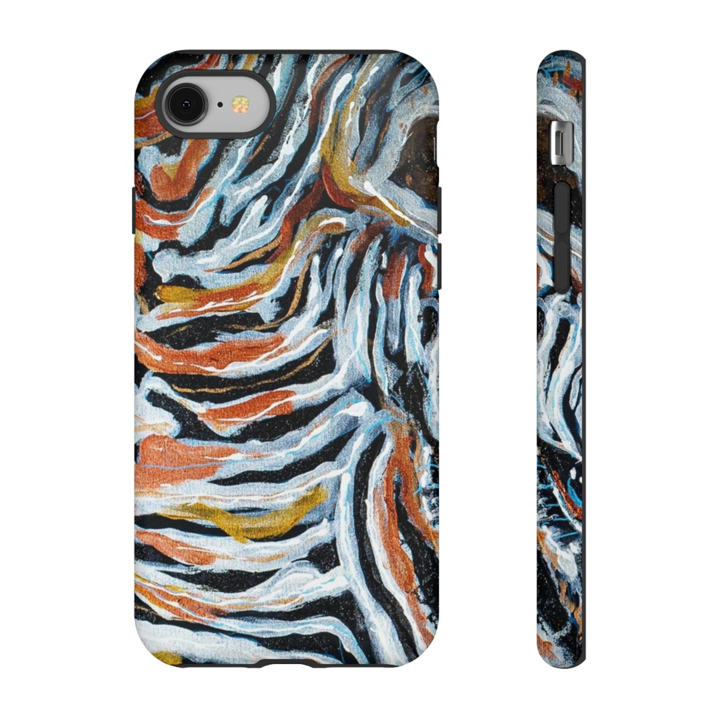 Artistic Tough Phone Case - Twin Zebras Image - Abstract Zebra Design