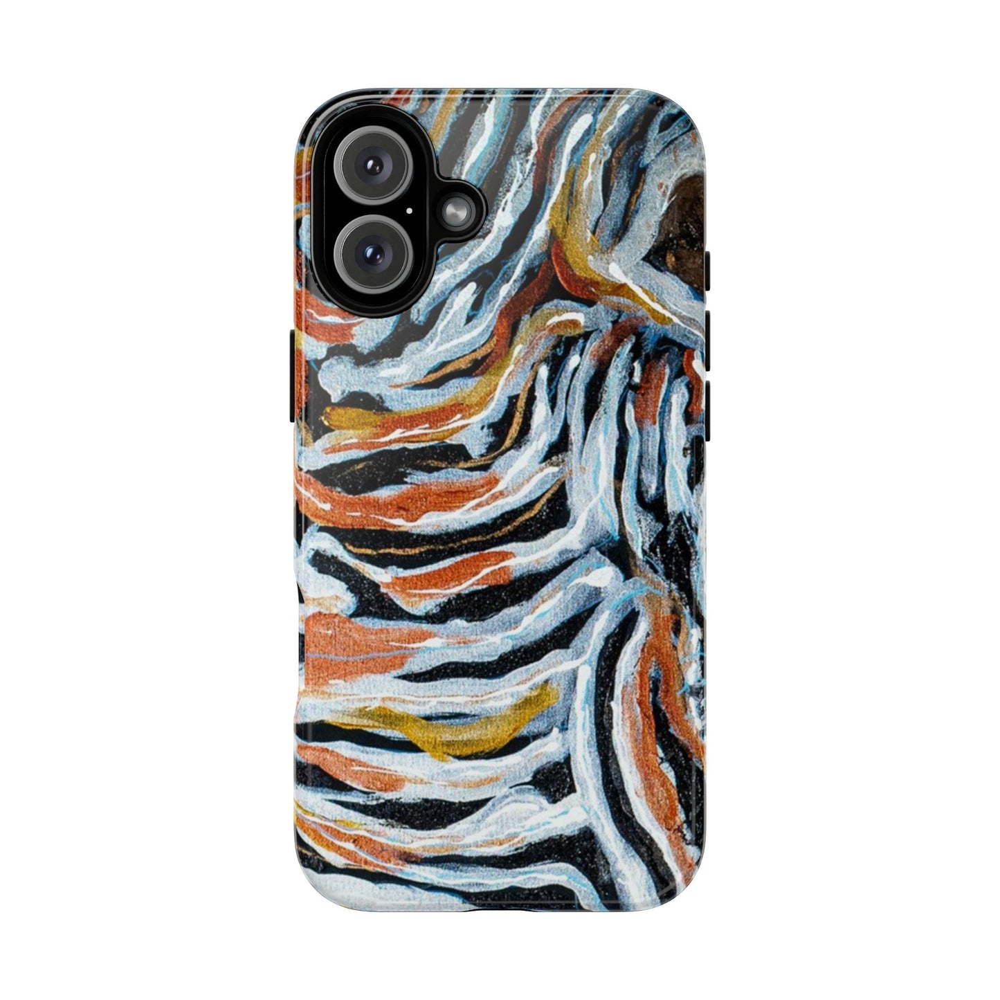 Artistic Tough Phone Case - Twin Zebras Image - Abstract Zebra Design