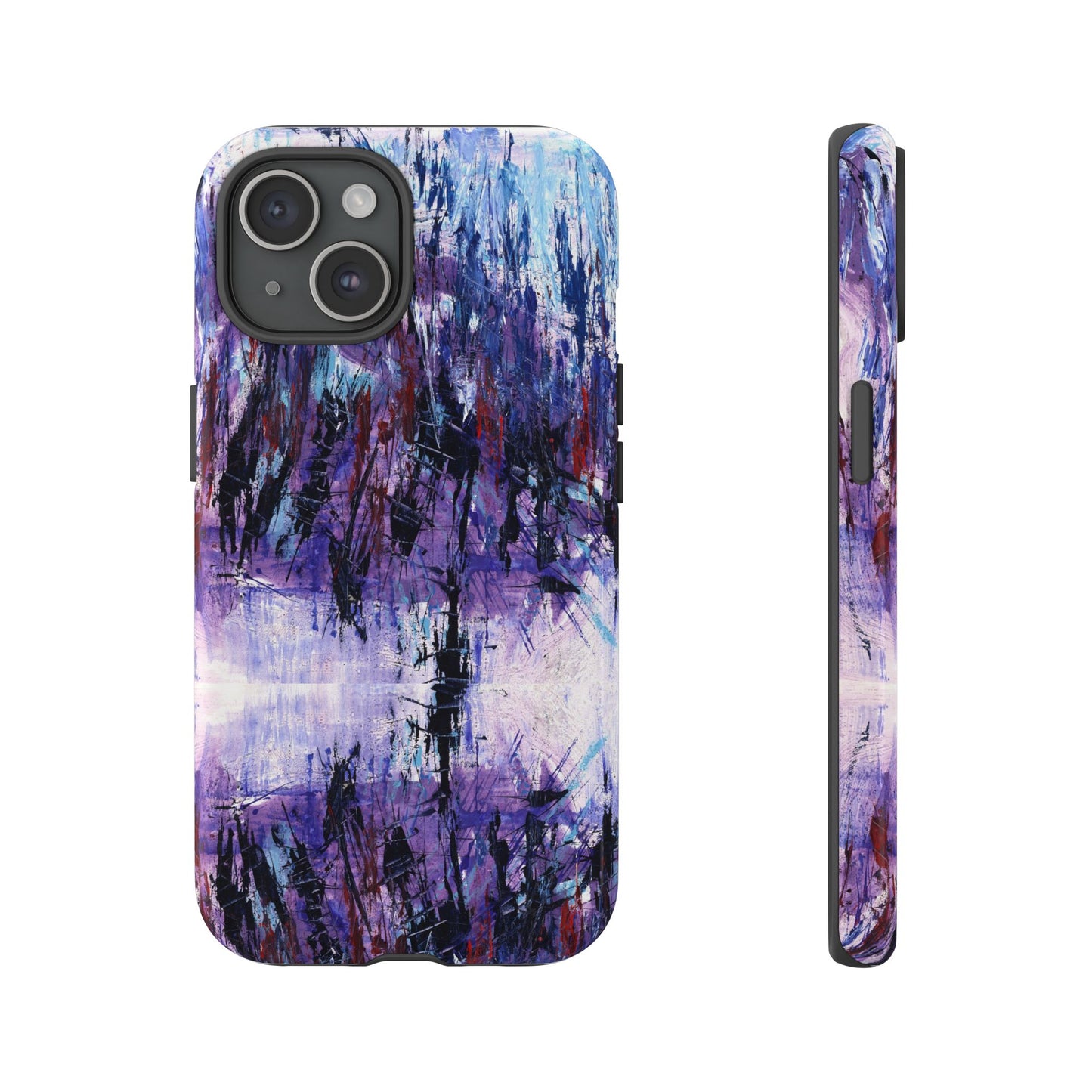 Abstract Purple Phone Case, Stylish & Protective Cover for Art Lovers- White Spring Image