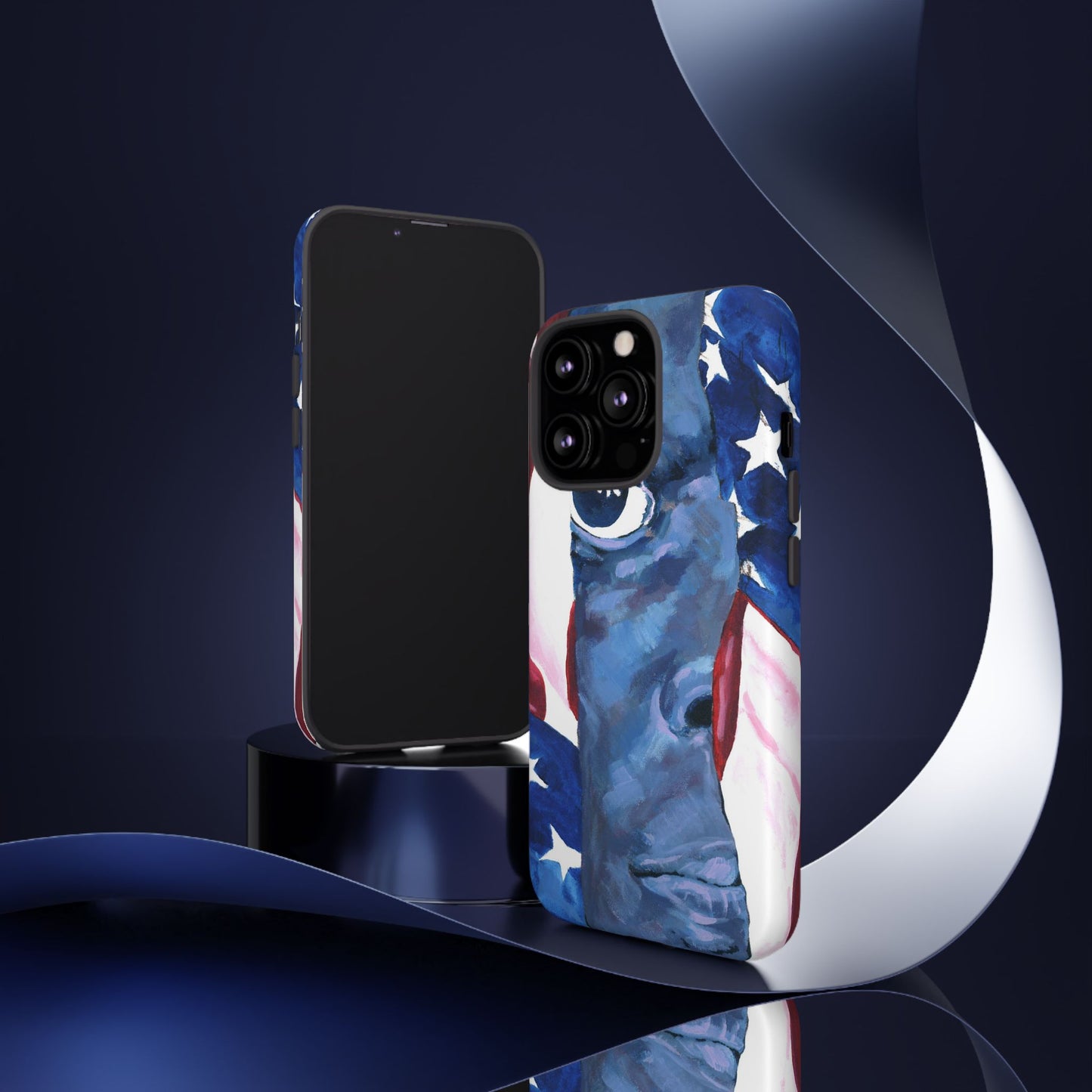 Patriotic Tough Phone Case with American Flag Design- I See You Image