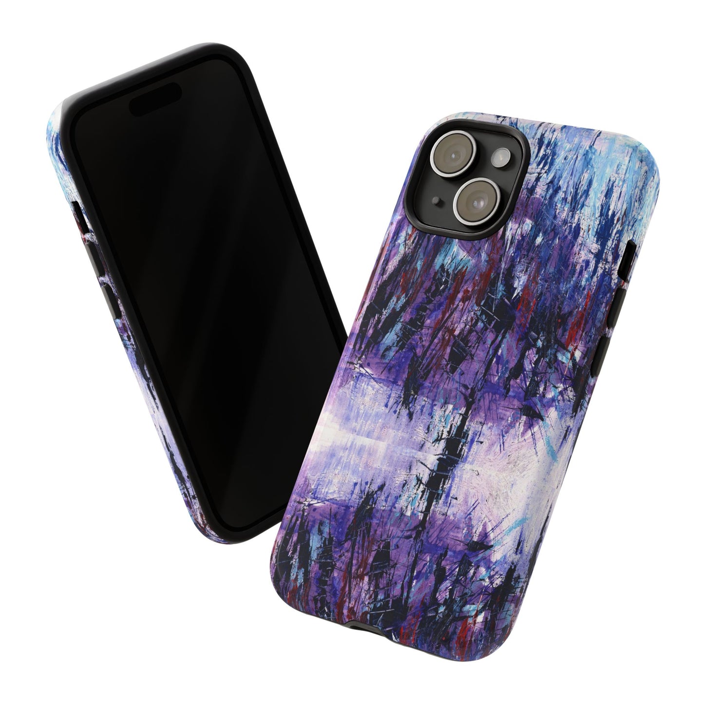 Abstract Purple Phone Case, Stylish & Protective Cover for Art Lovers- White Spring Image