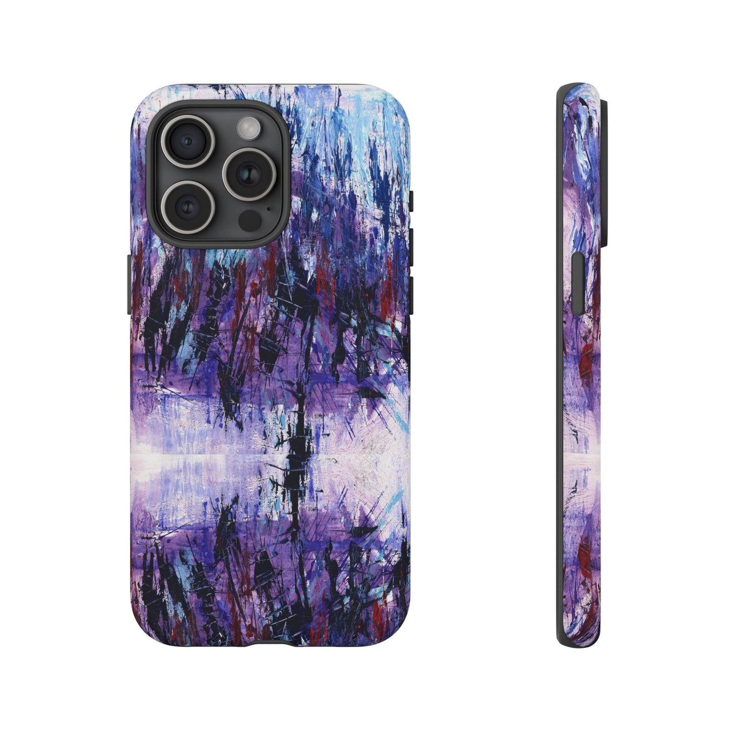 Abstract Purple Phone Case, Stylish & Protective Cover for Art Lovers- White Spring Image