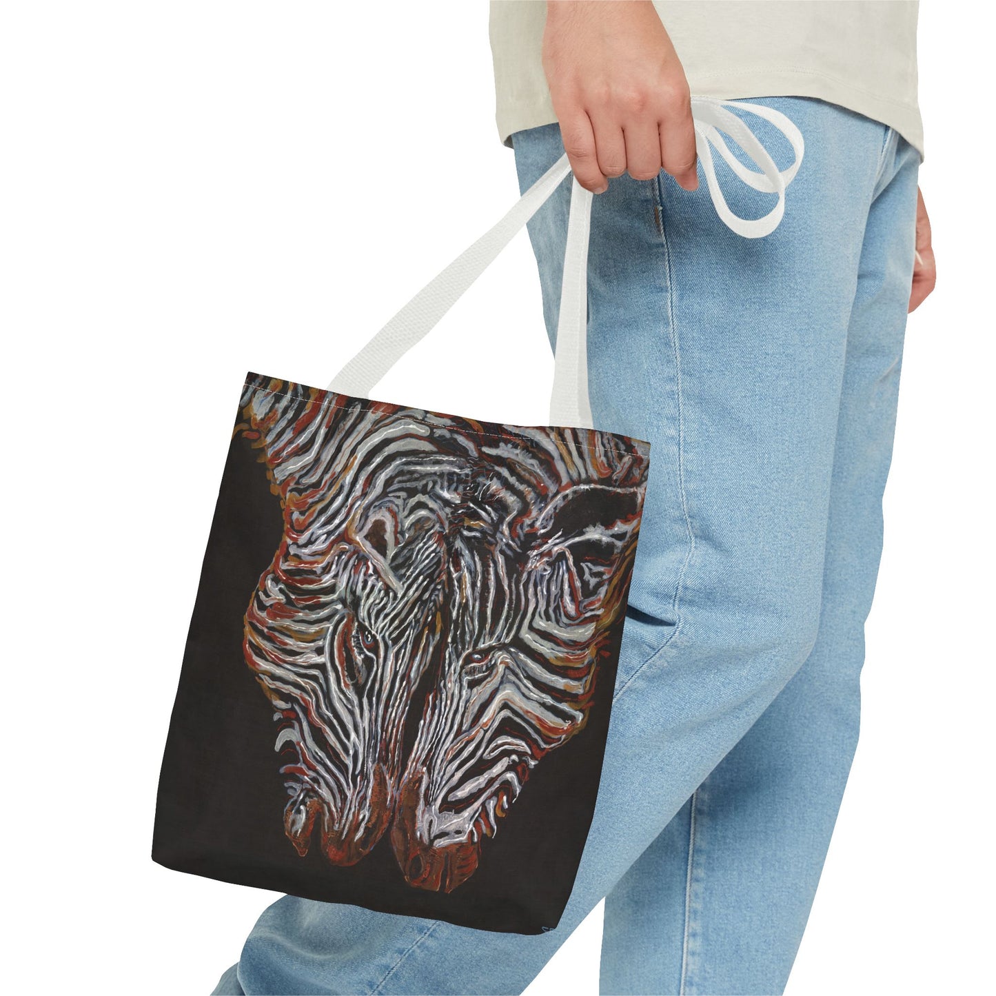 Twin Zebras Image- Tote Bag