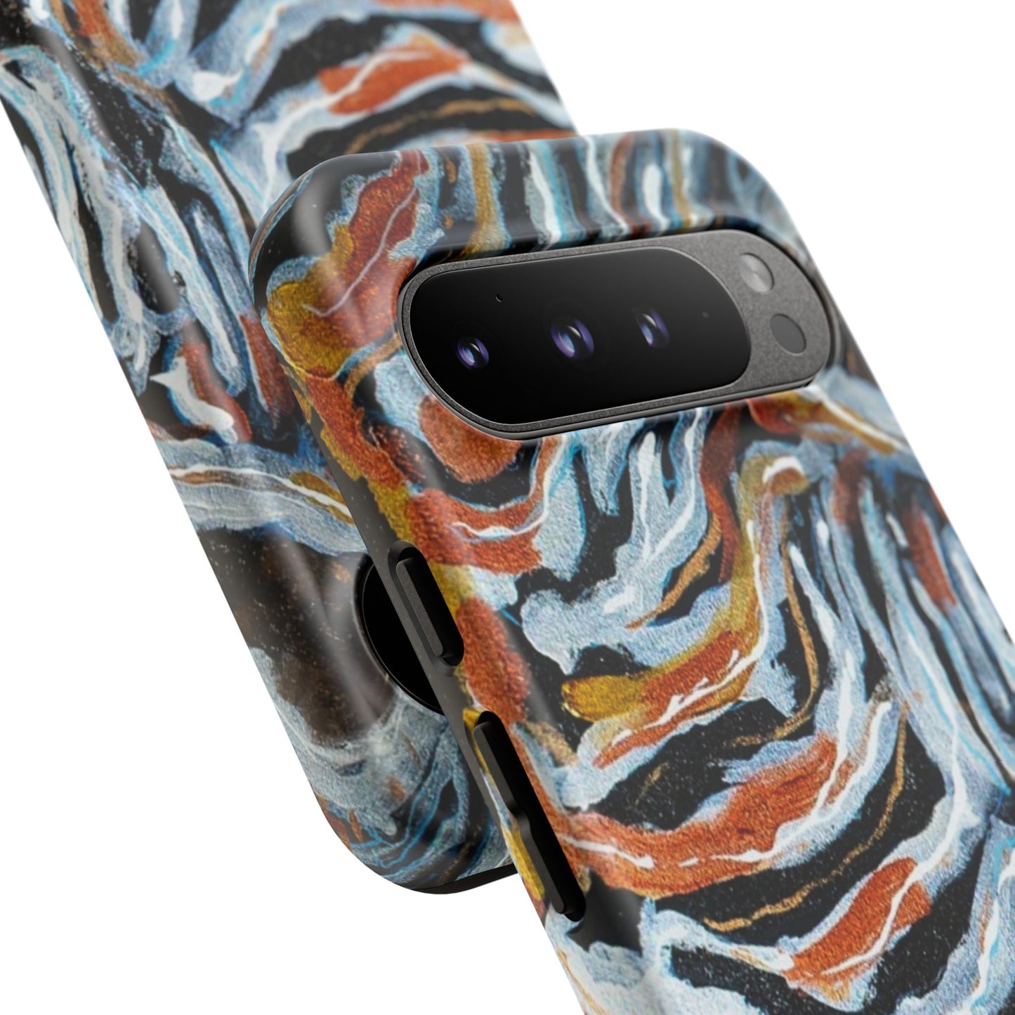 Artistic Tough Phone Case - Twin Zebras Image - Abstract Zebra Design