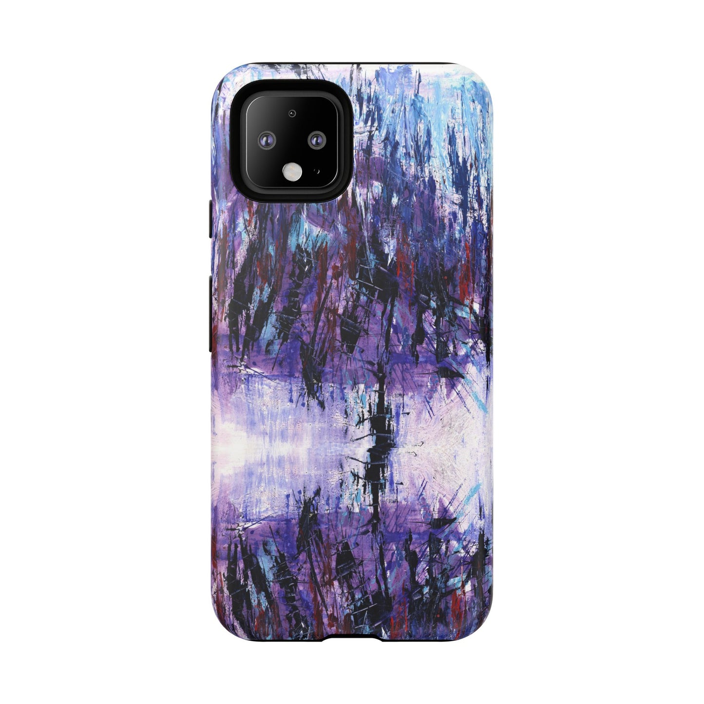 Abstract Purple Phone Case, Stylish & Protective Cover for Art Lovers- White Spring Image