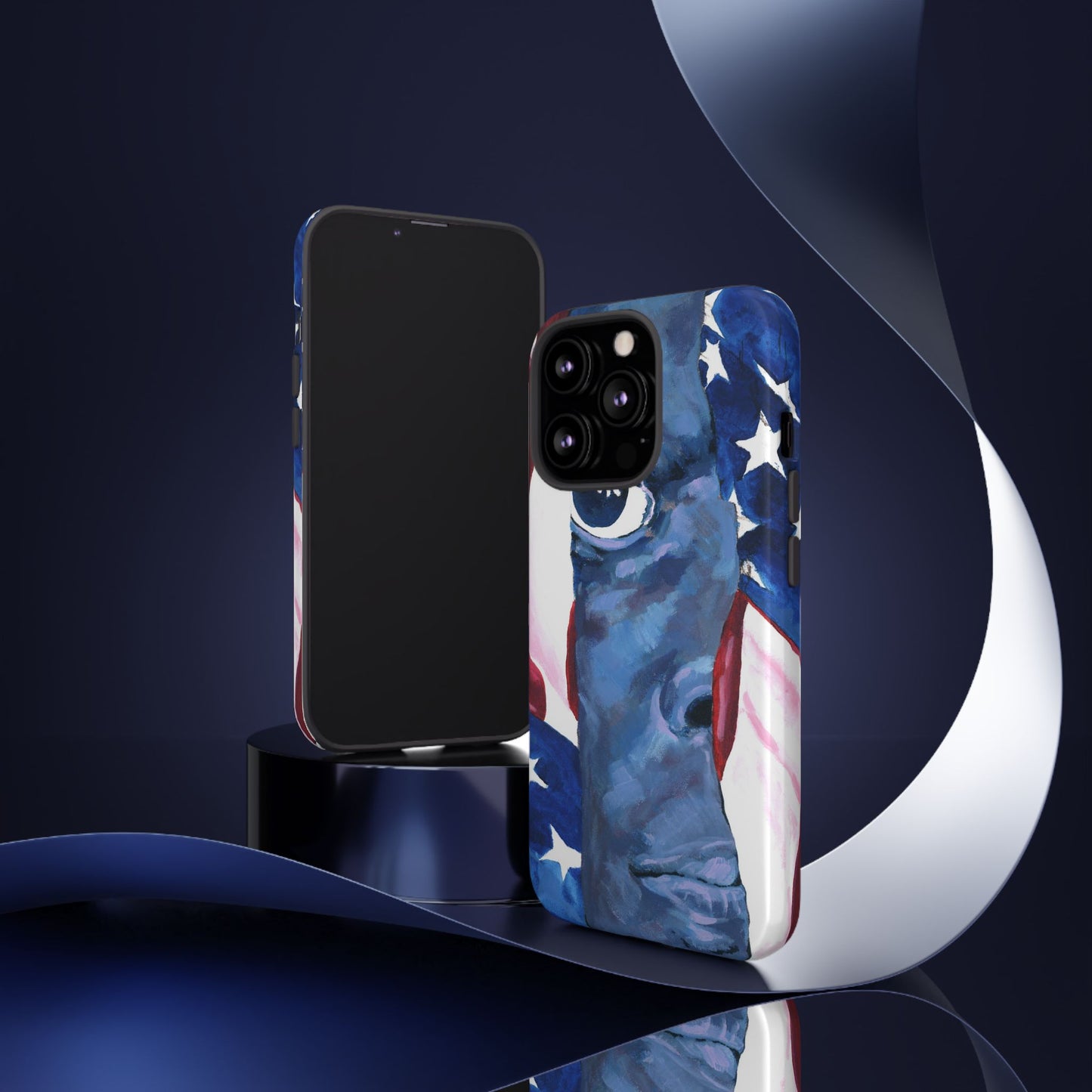 Patriotic Tough Phone Case with American Flag Design- I See You Image