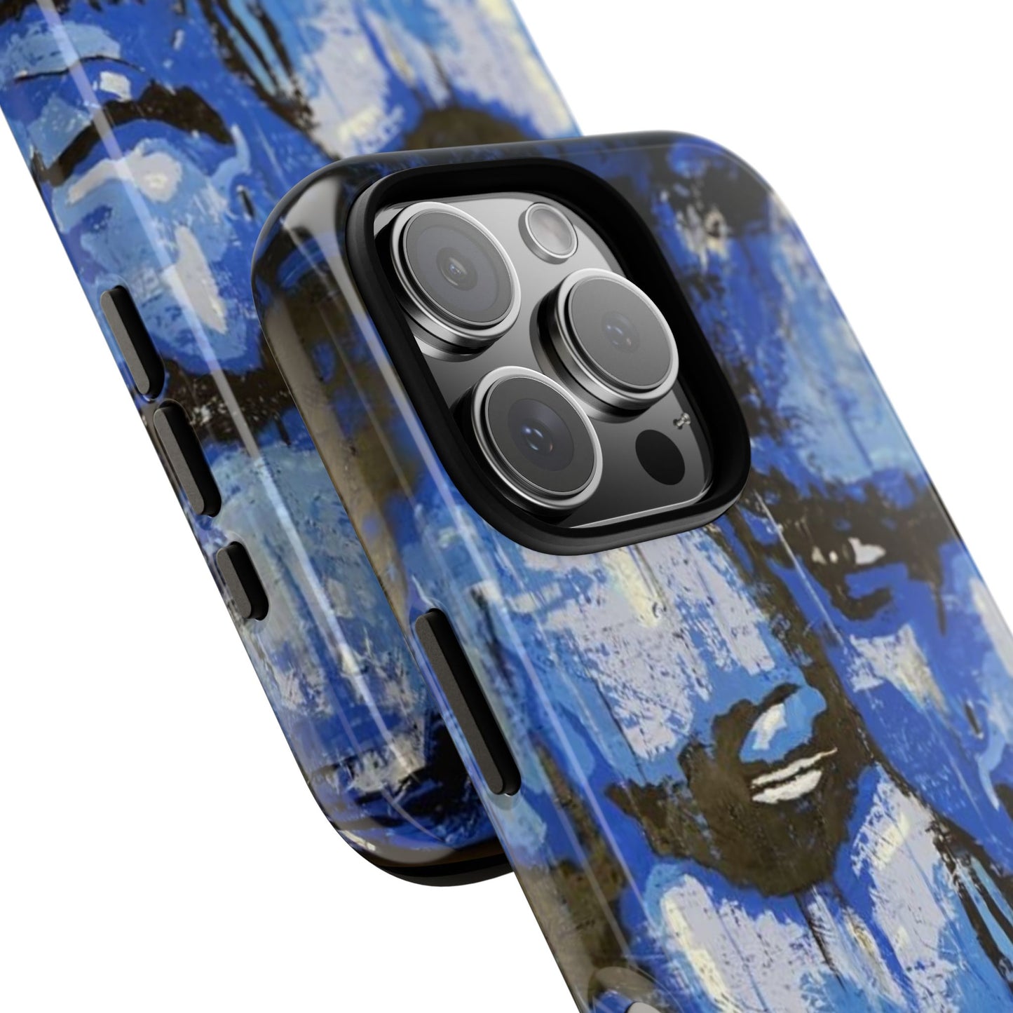 Artistic Phone Case - Tough Cases with Bold Blue Portraits -The Lovers Image