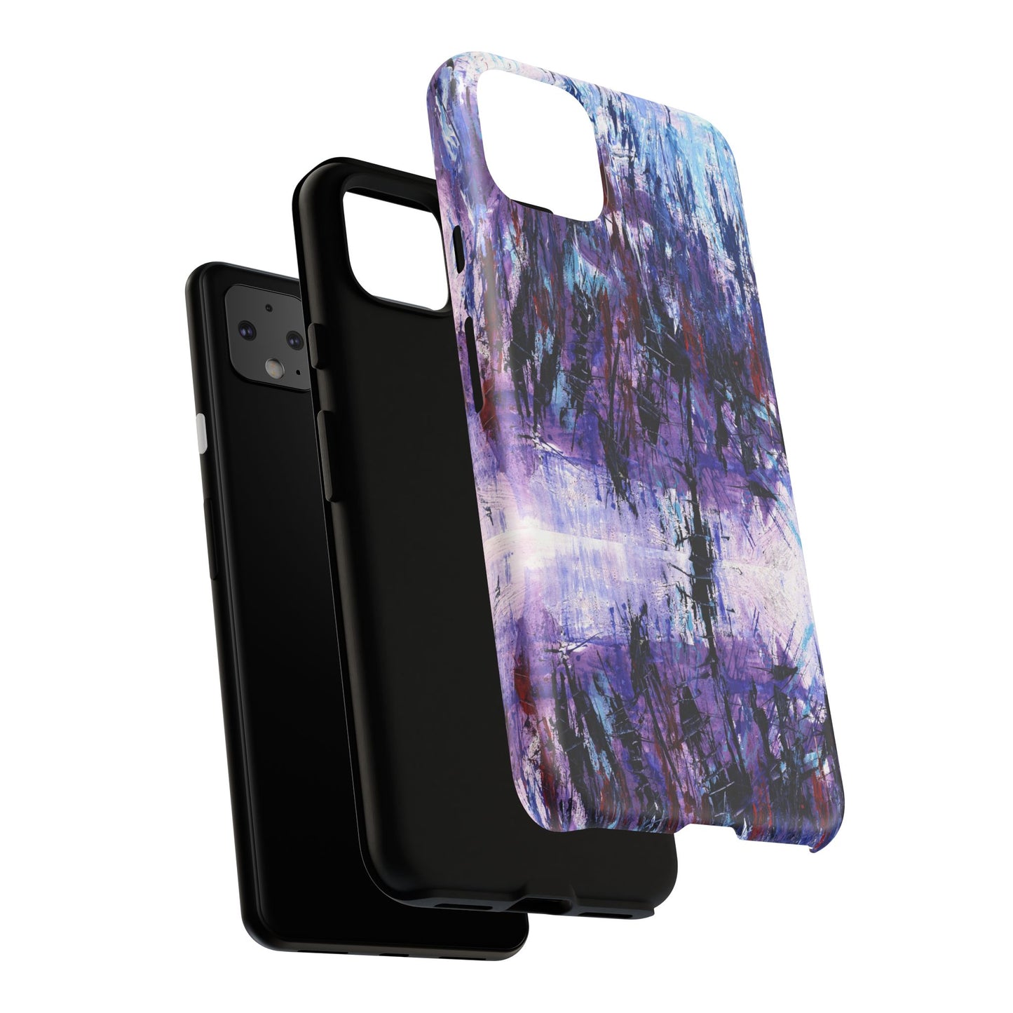 Abstract Purple Phone Case, Stylish & Protective Cover for Art Lovers- White Spring Image