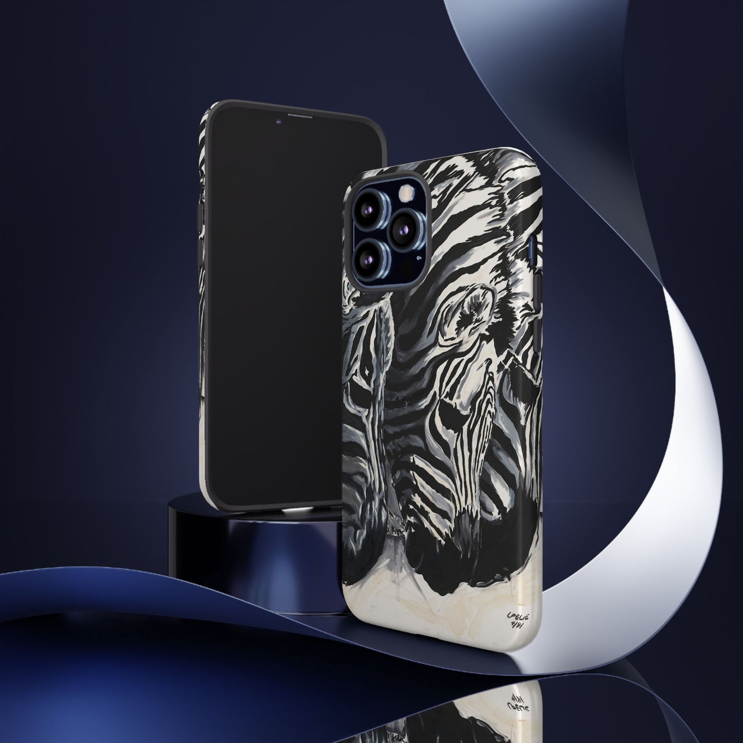 Artistic Zebra Print Phone Case -Tough Cases- Baby Zebras Image