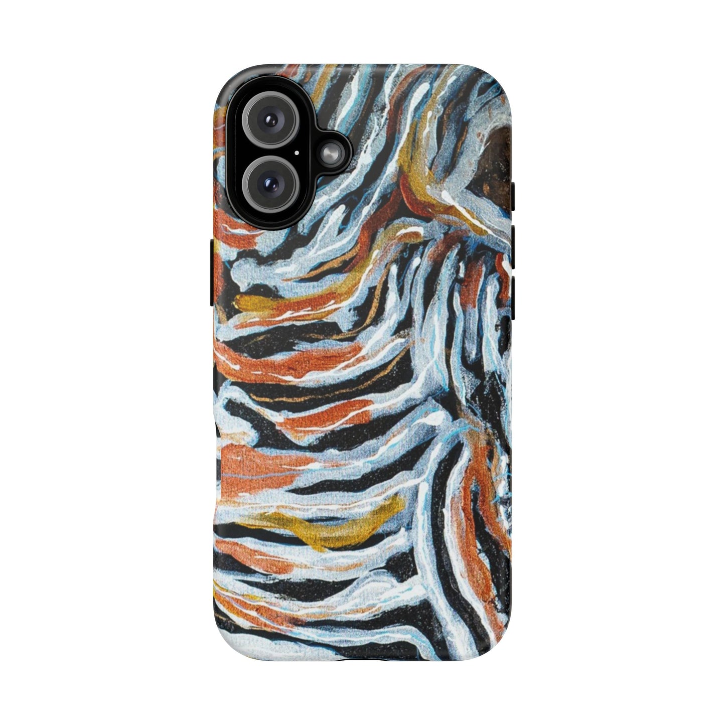 Artistic Tough Phone Case - Twin Zebras Image - Abstract Zebra Design