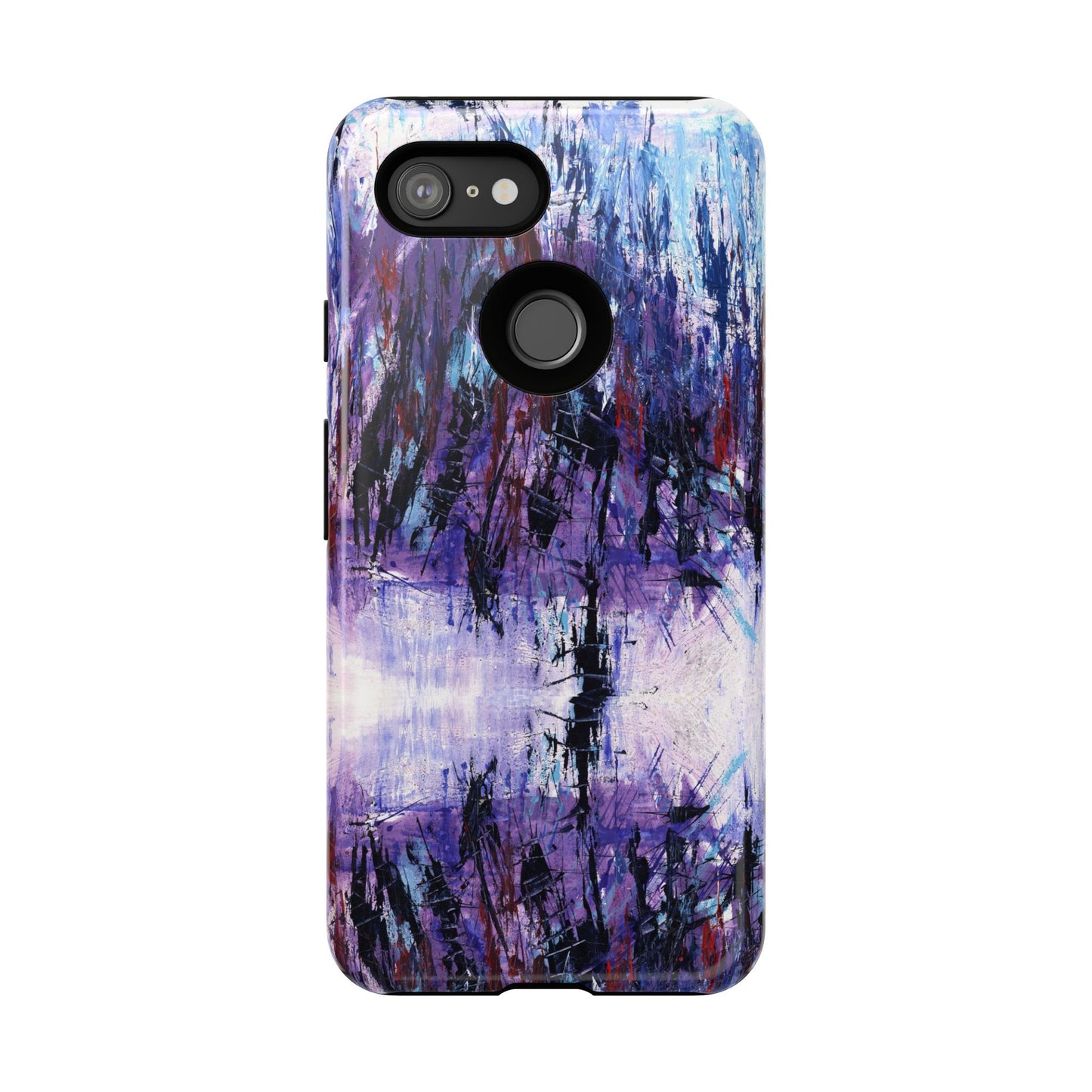 Abstract Purple Phone Case, Stylish & Protective Cover for Art Lovers- White Spring Image