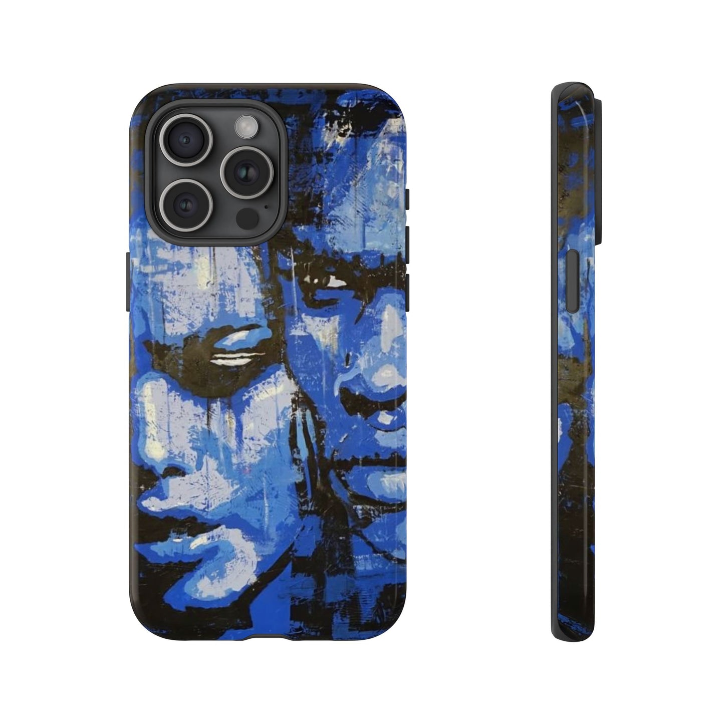 Artistic Phone Case - Tough Cases with Bold Blue Portraits -The Lovers Image